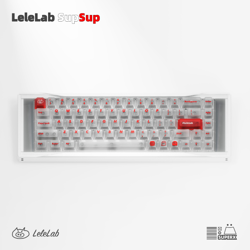 LeleLab SupSup-SuperX White Keycaps Set
