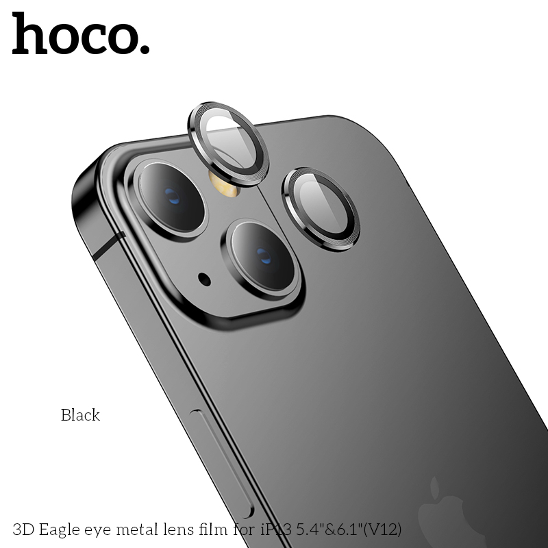 HOCO Film de lentille en métal 3D Eagle eye pour iPhone 13 mini, noir
