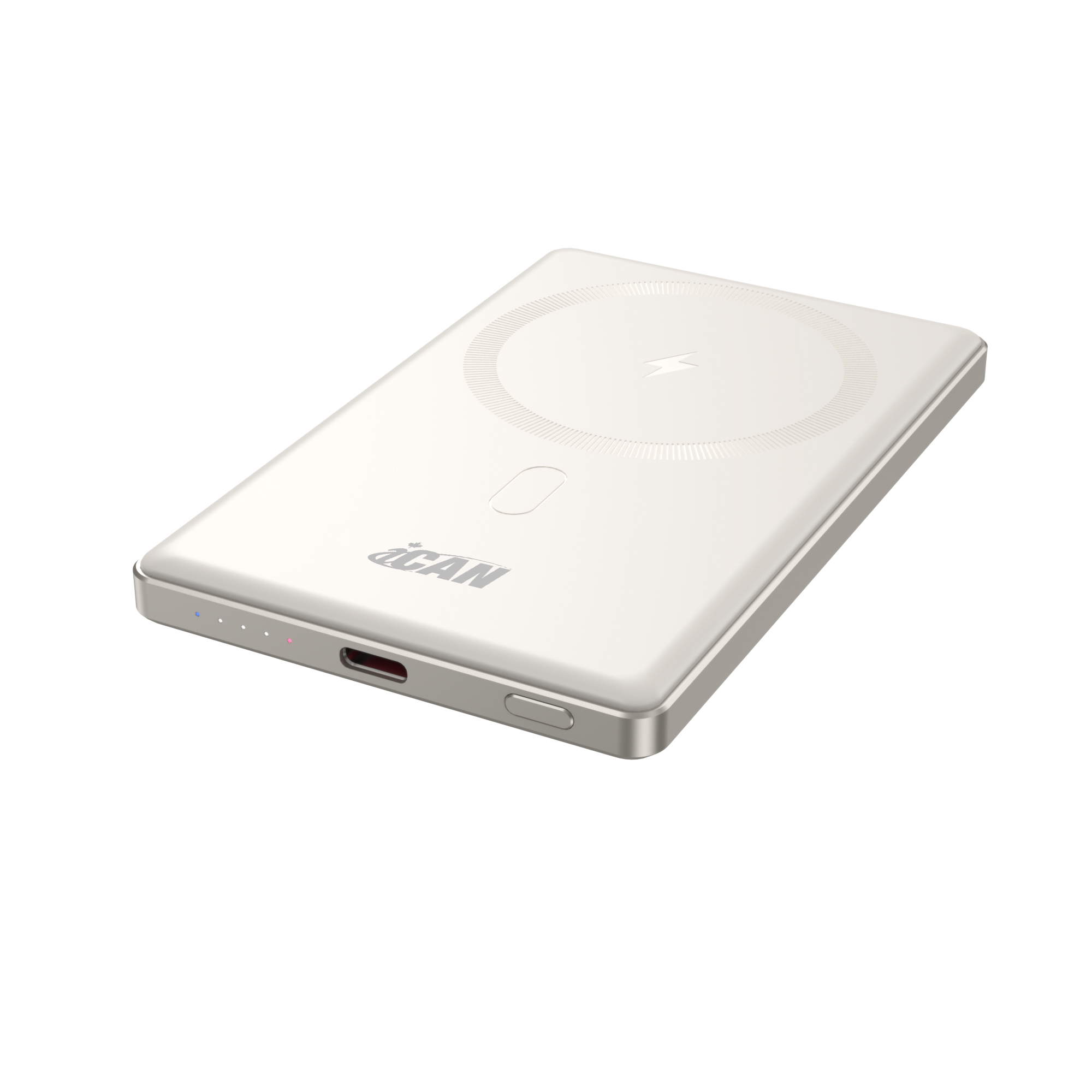 5000mAh PD 20W USB-C Portable Slim Wireless Magnetic Power Bank,White