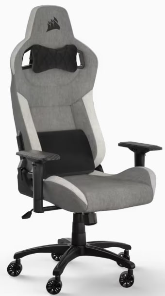 CORSAIR T3 RUSH Fabric Gaming Chair - Grey/White