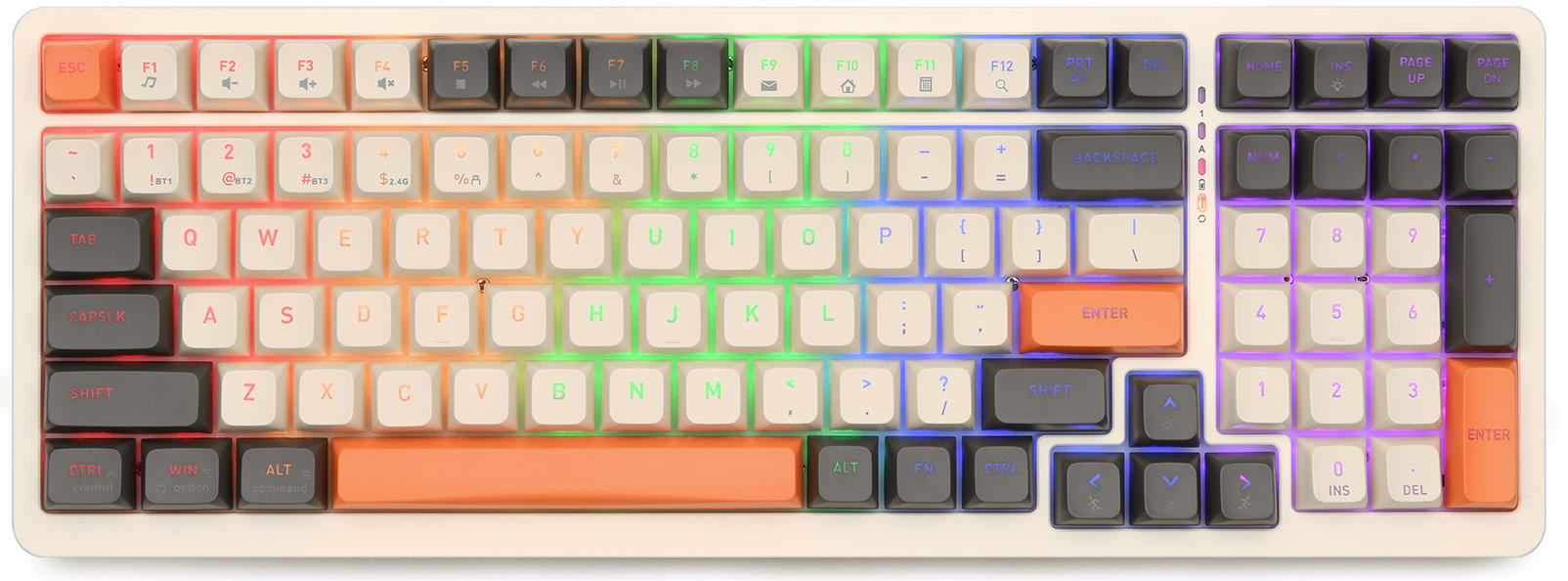 RII RK909 Tri-mode LED Backlit Mechanical Gaming Keyboard Red Switch(Open Box)