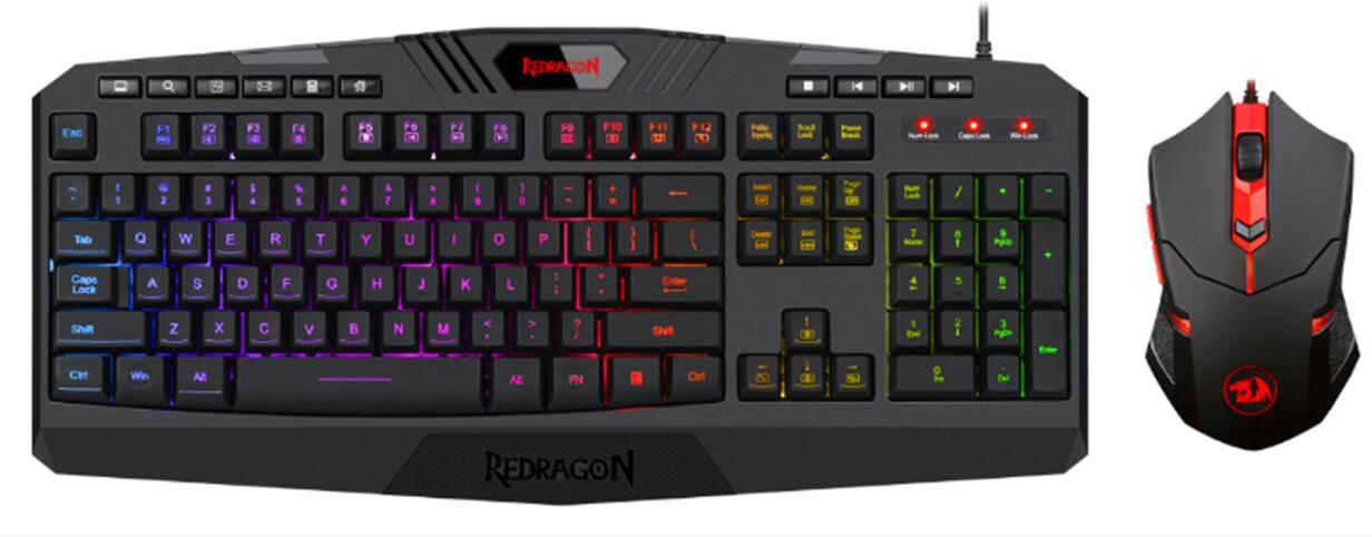 Redragon Gaming Mouse And Keyboard Combo S101-5, M601-RGB Mouse 7200DPI + K503RGB-1 Keyboard [S101-5]