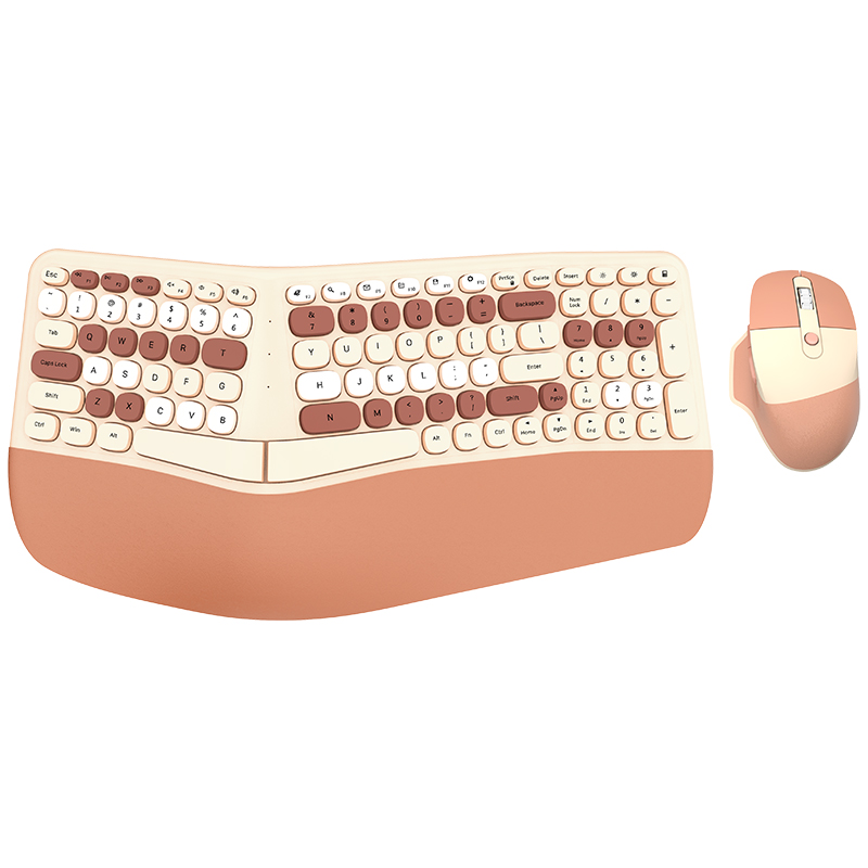MOFii NOMI 2.4G Wireless Ergonomic Office Keyboard and  Mouse Combo Multicolor Brown(Open Box)