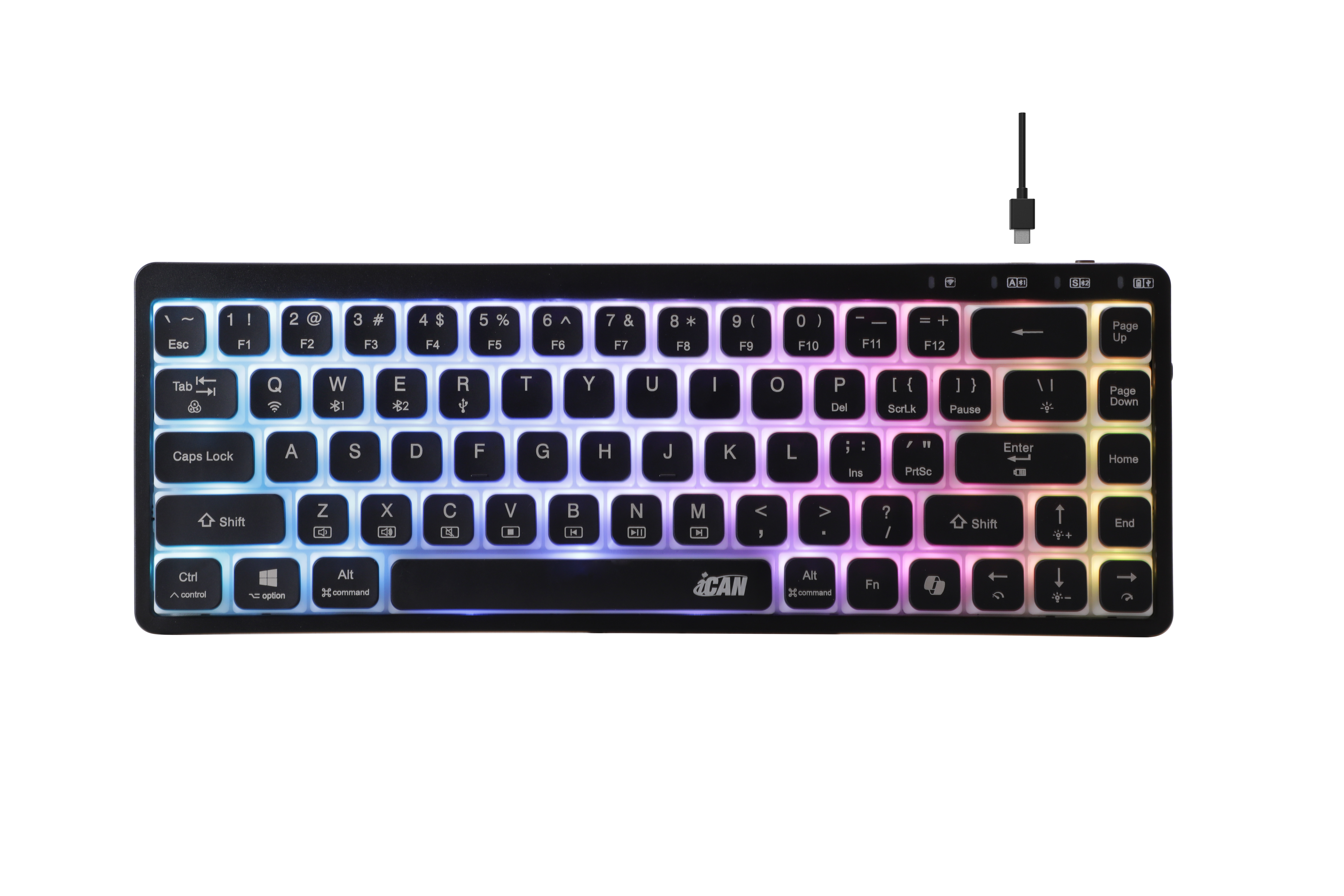 iCAN 68 key Wireless Tri-Mode RGB GS Structure Gaming Keyboard