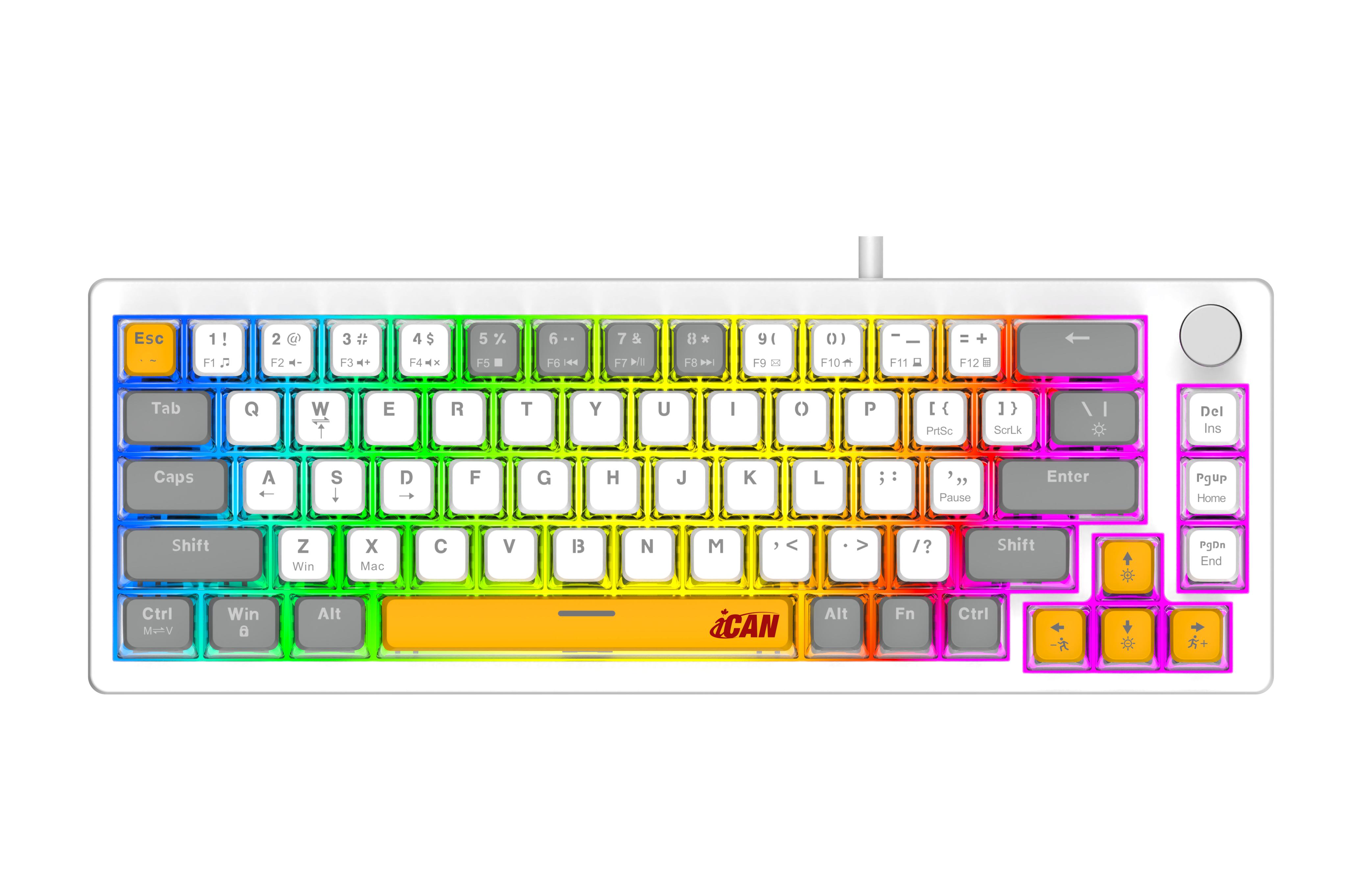 iCAN 68 Key Wired RGB Gaming Keyboard with Multimedia Control