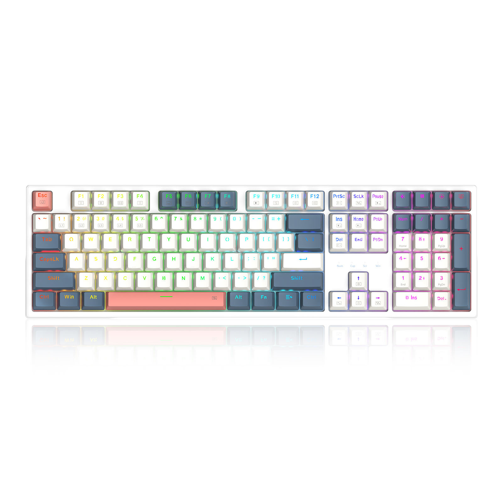 Redragon K668 RGB Gaming Keyboard, Gasket Structure, Hot Swappable