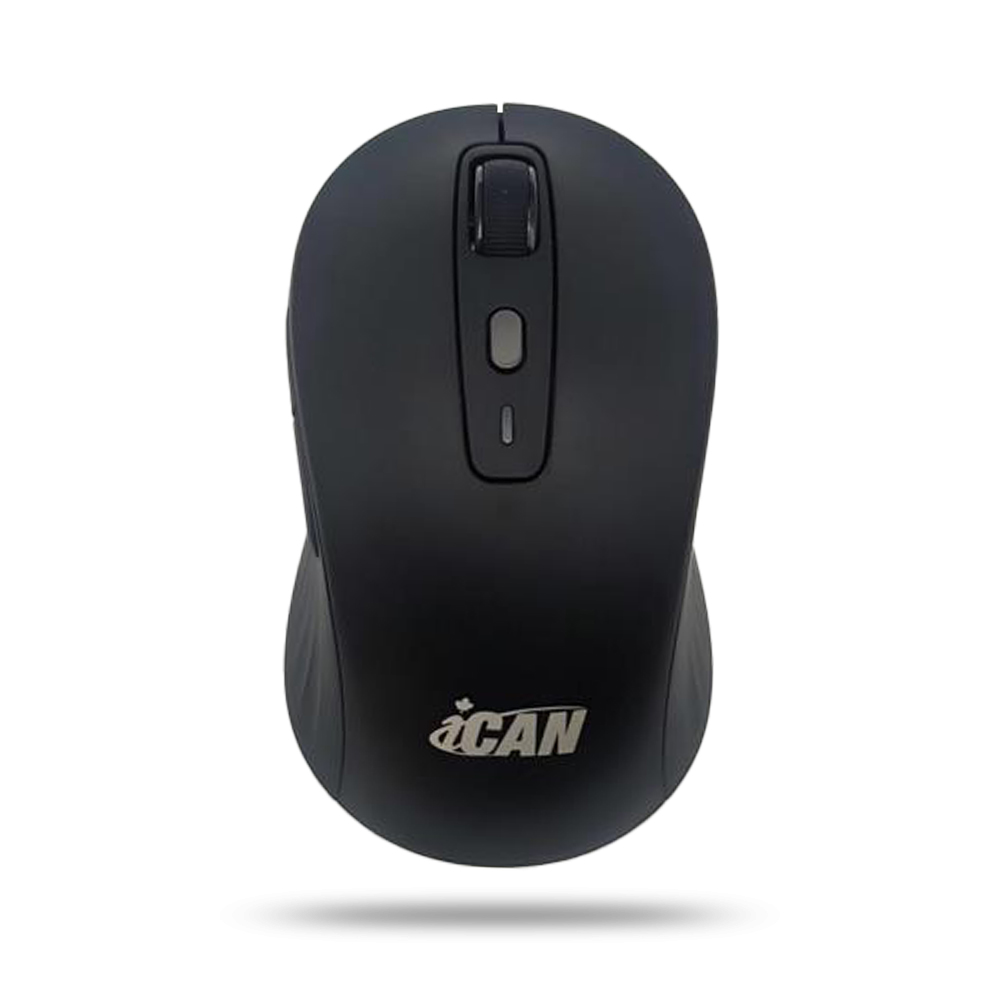 iCAN Black 2.4G/Bluetooth Wireless Office Mouse, 1600 DPI, 6 Buttons