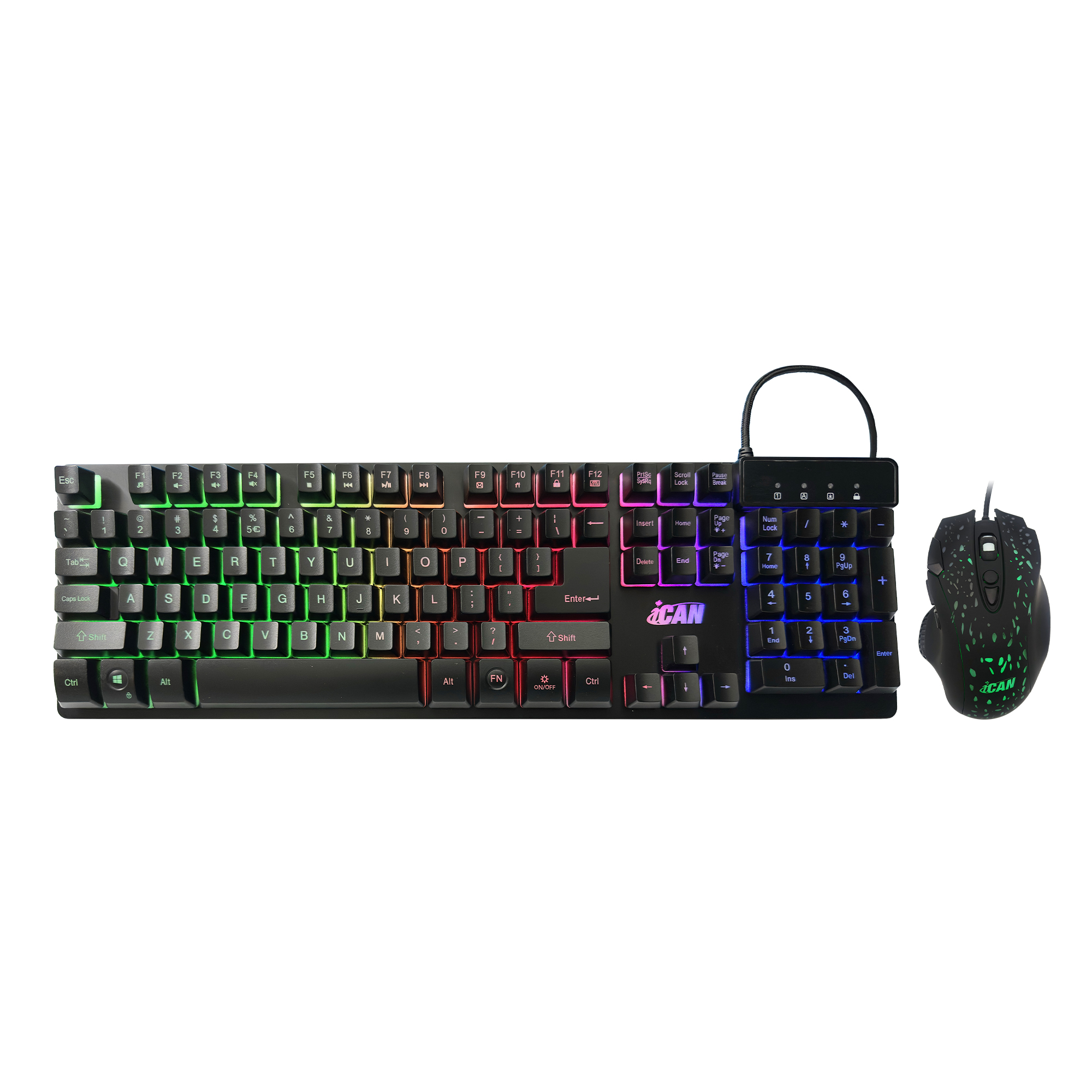 iCAN CGK-020 Wired Rainbow Gaming Keyboard and Mouse Combo