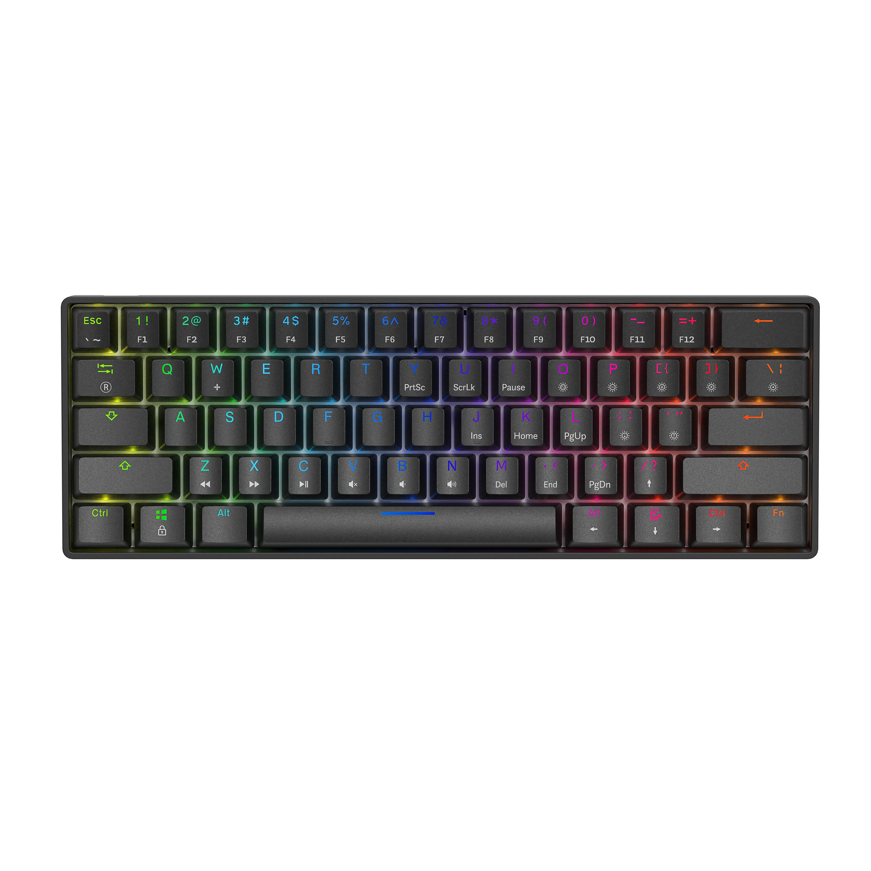 iCAN 60% Black Wired Mechanical RGB Gaming Keyboard, Linear Red Switch