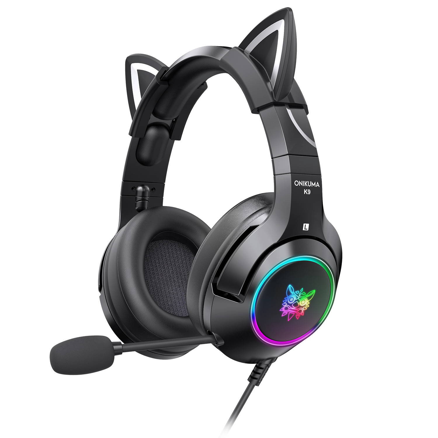 Onikuma K9-Black Gaming Headset with Cat Ears