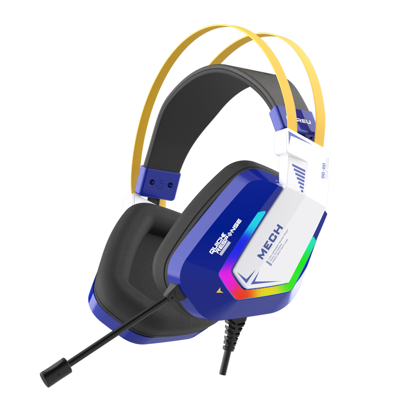 Dareu EH732 Blue Wired Gaming Headset, 7.1 Virtual Surround Sound