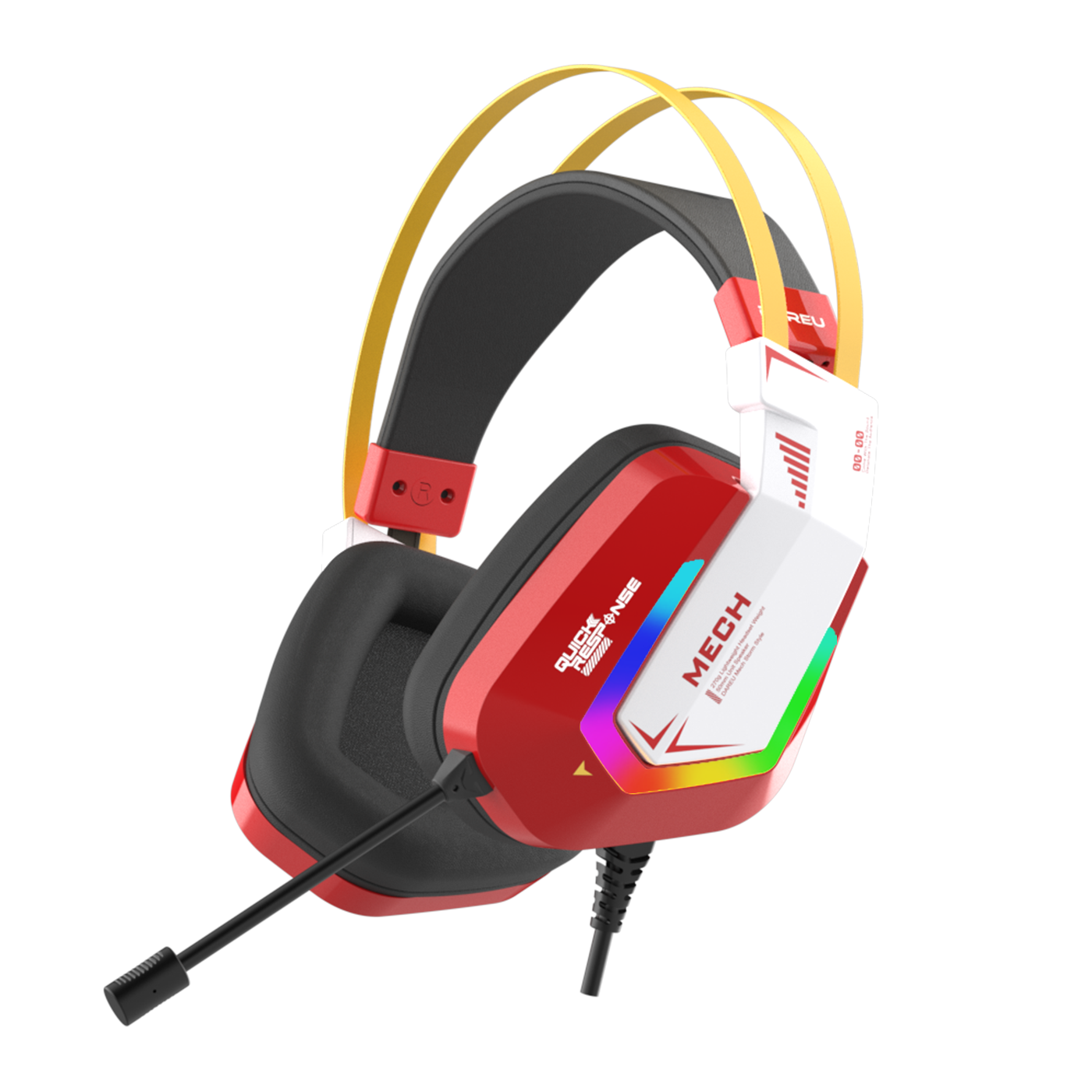 Dareu EH732 Red Wired Gaming Headset, 7.1 Virtual Surround Sound