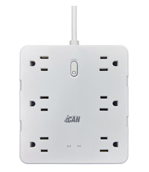 iCAN 8 prises, 2 USB-A et 1 parasurtenseur USB-C, cordon de 5 pieds