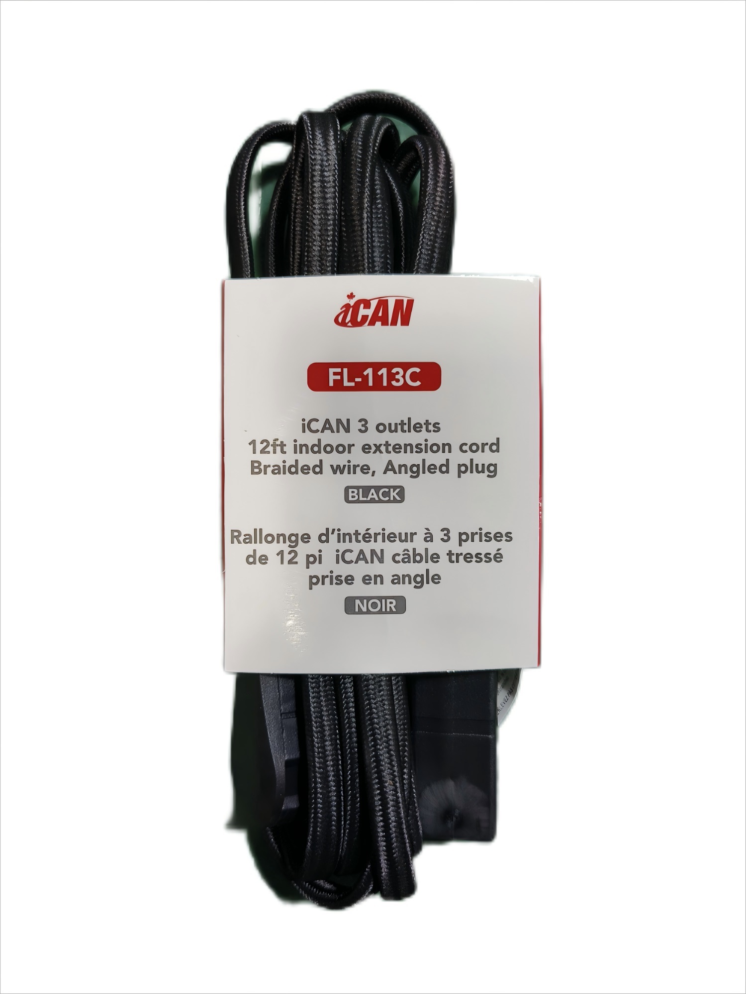 iCAN 3 Outlets 12ft Indoor Extension Cord