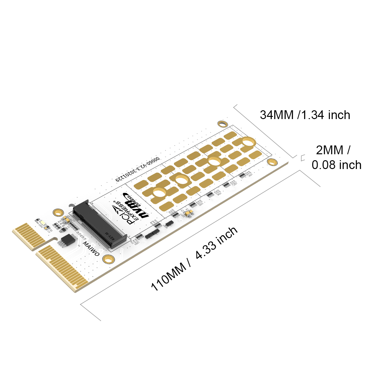 Convertisseur de carte d'extension NVMe PCIex4 Maiwo KT060A avec design RVB