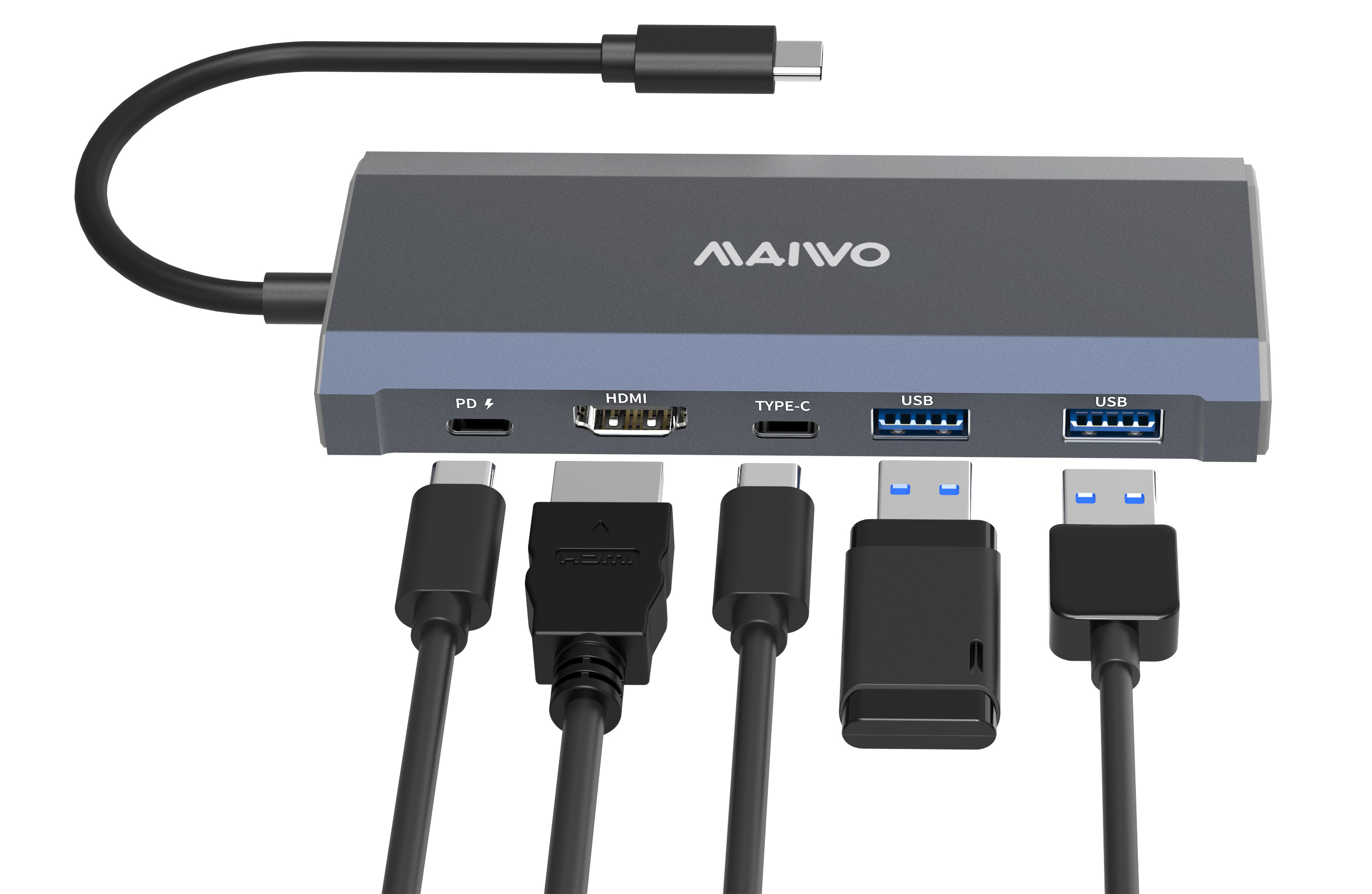 Maiwo 6-in-1 USB 3.2 Docking Station + M.2 NVMe/SSD Enclosure