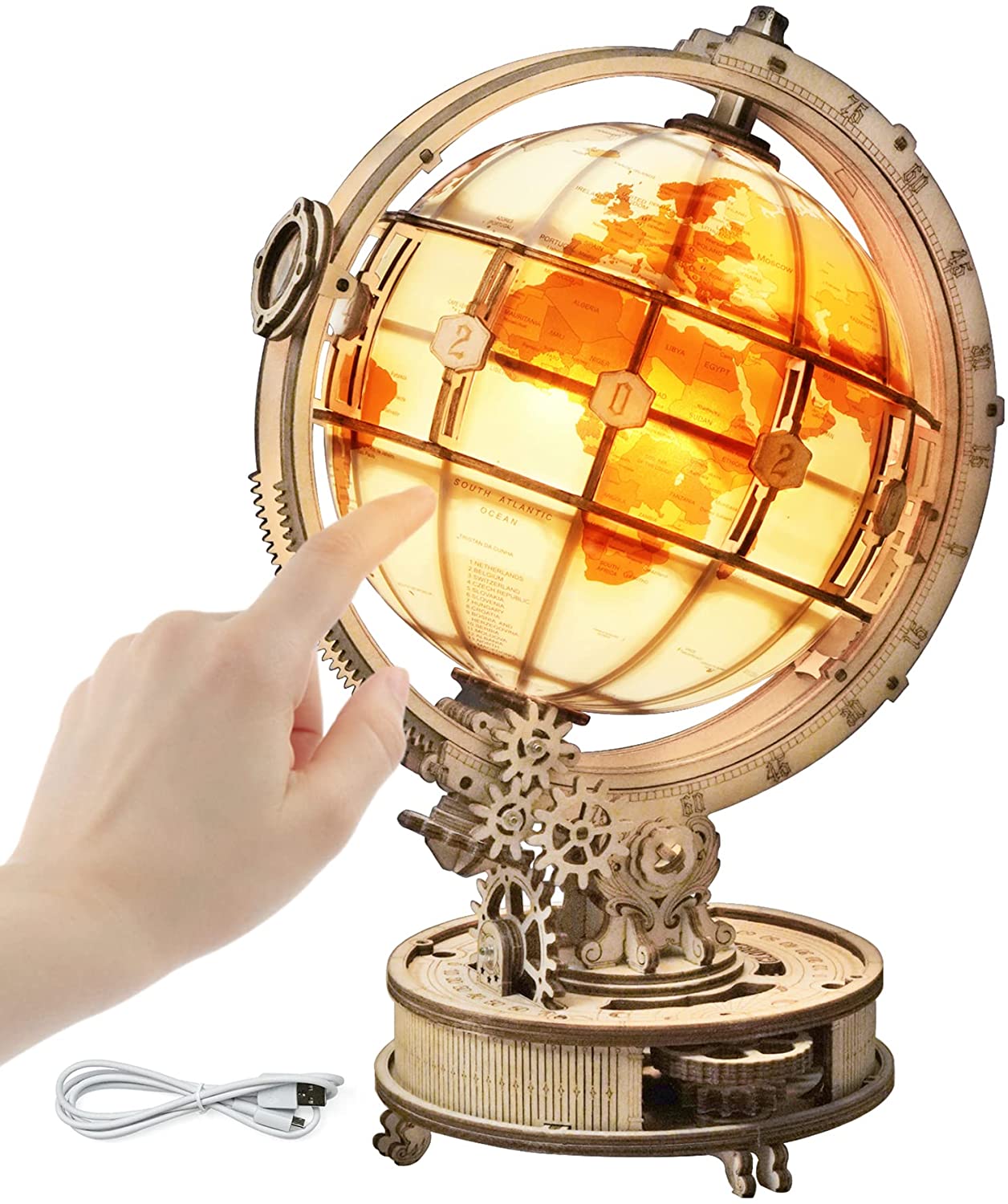ROKR ST003 Luminous Globe 3D Wooden Puzzle