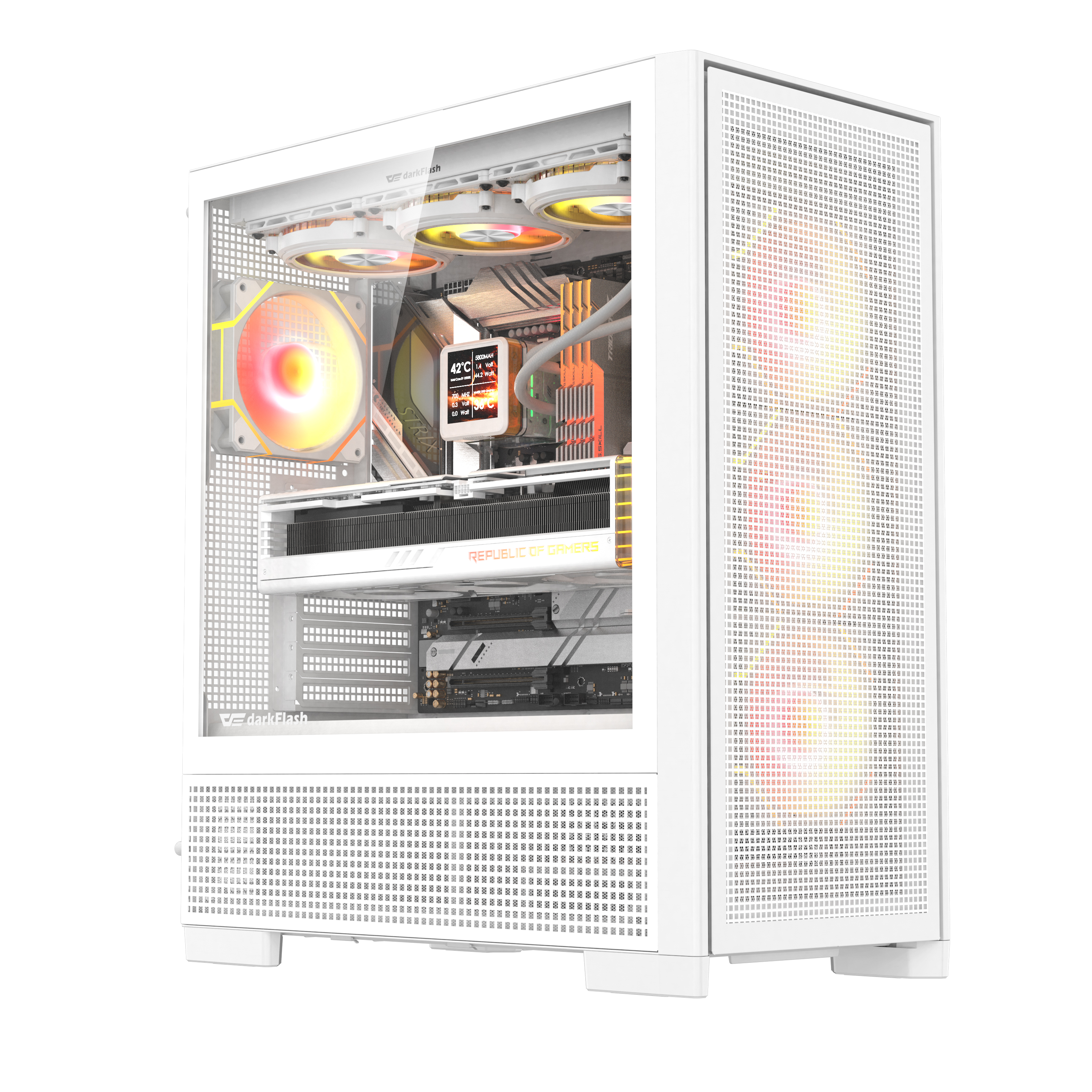 DarkFlash AIR Nova E-ATX PC Case, blanc