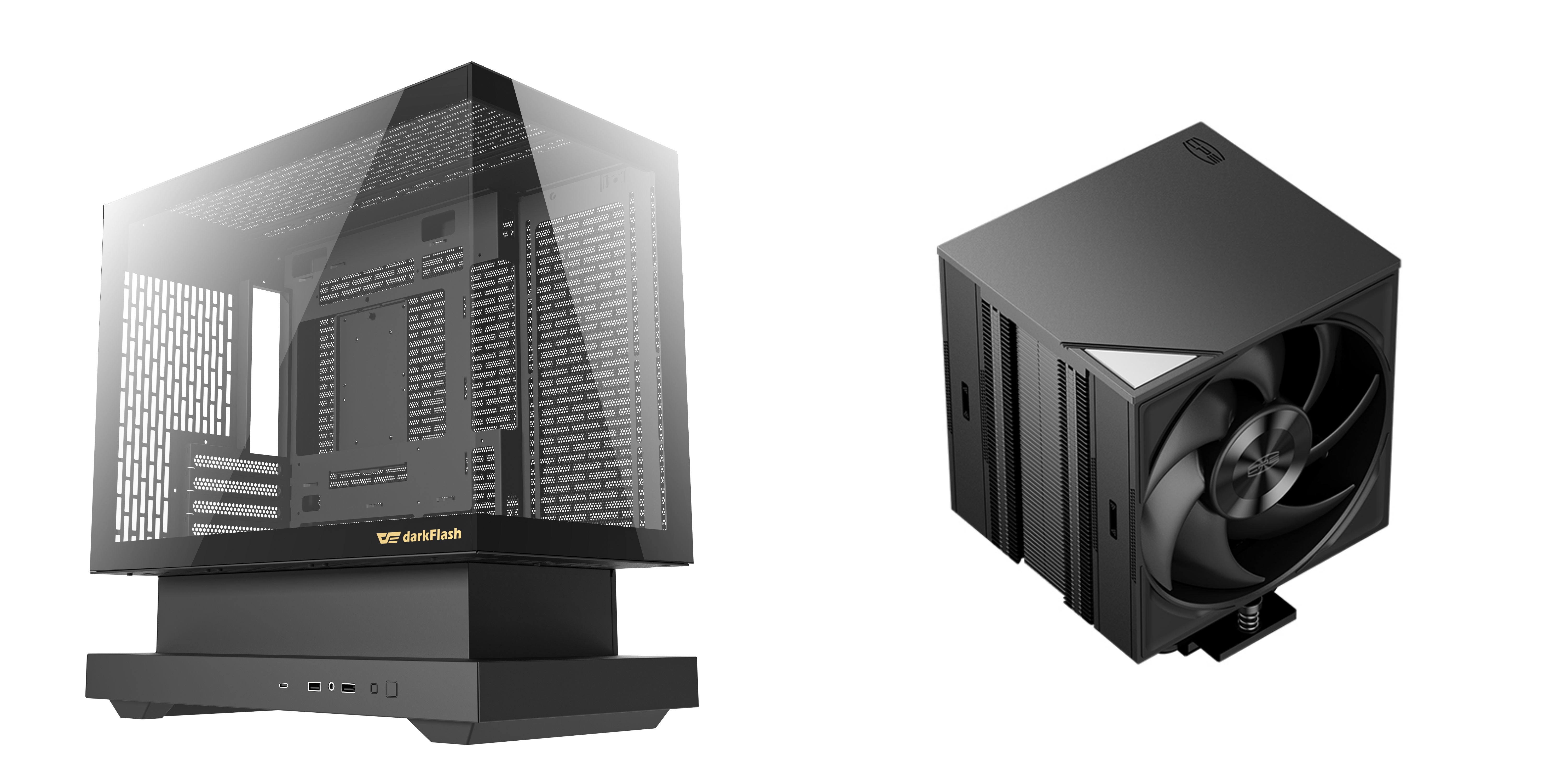 DarkFlash F1 FLOATRON M-ATX PC CASE+PCCOOLER CPS RZ700D Single Tower CPU Air Cooler