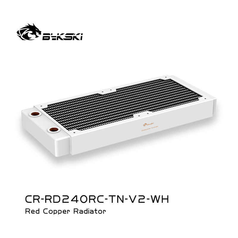 Bykski 240mm x 30mm RC Series Radiator, 120mm x 2, Dual Fan White