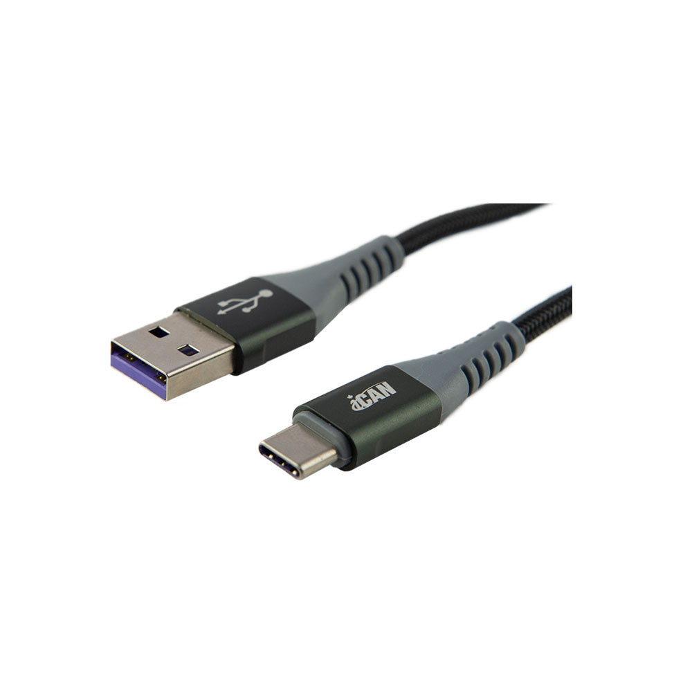 iCAN USB 2.0 Type-A Male to Type-C Male Cable, 100W, 3.3ft