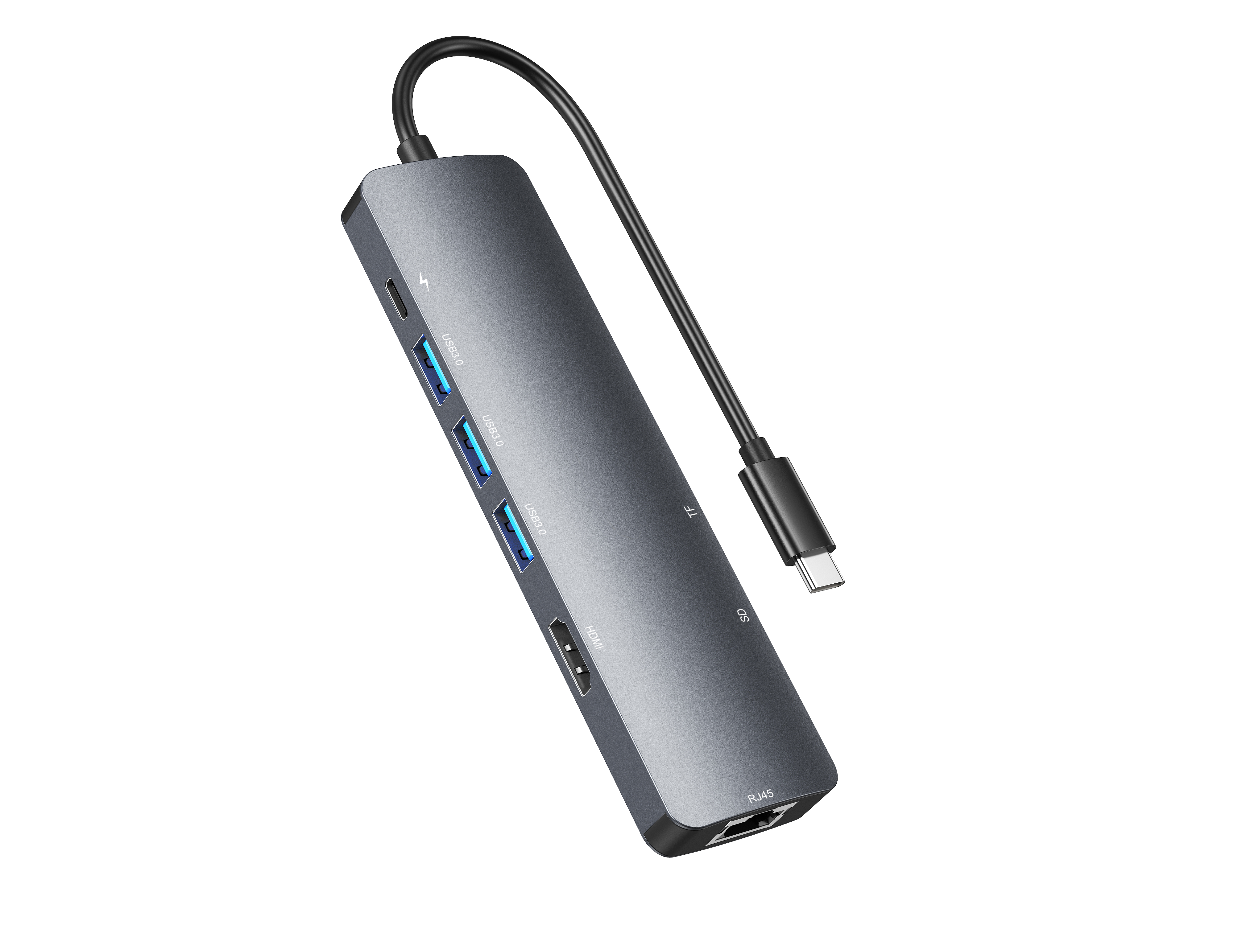 iCAN USB 3.0 8 in 1 Hub Grey