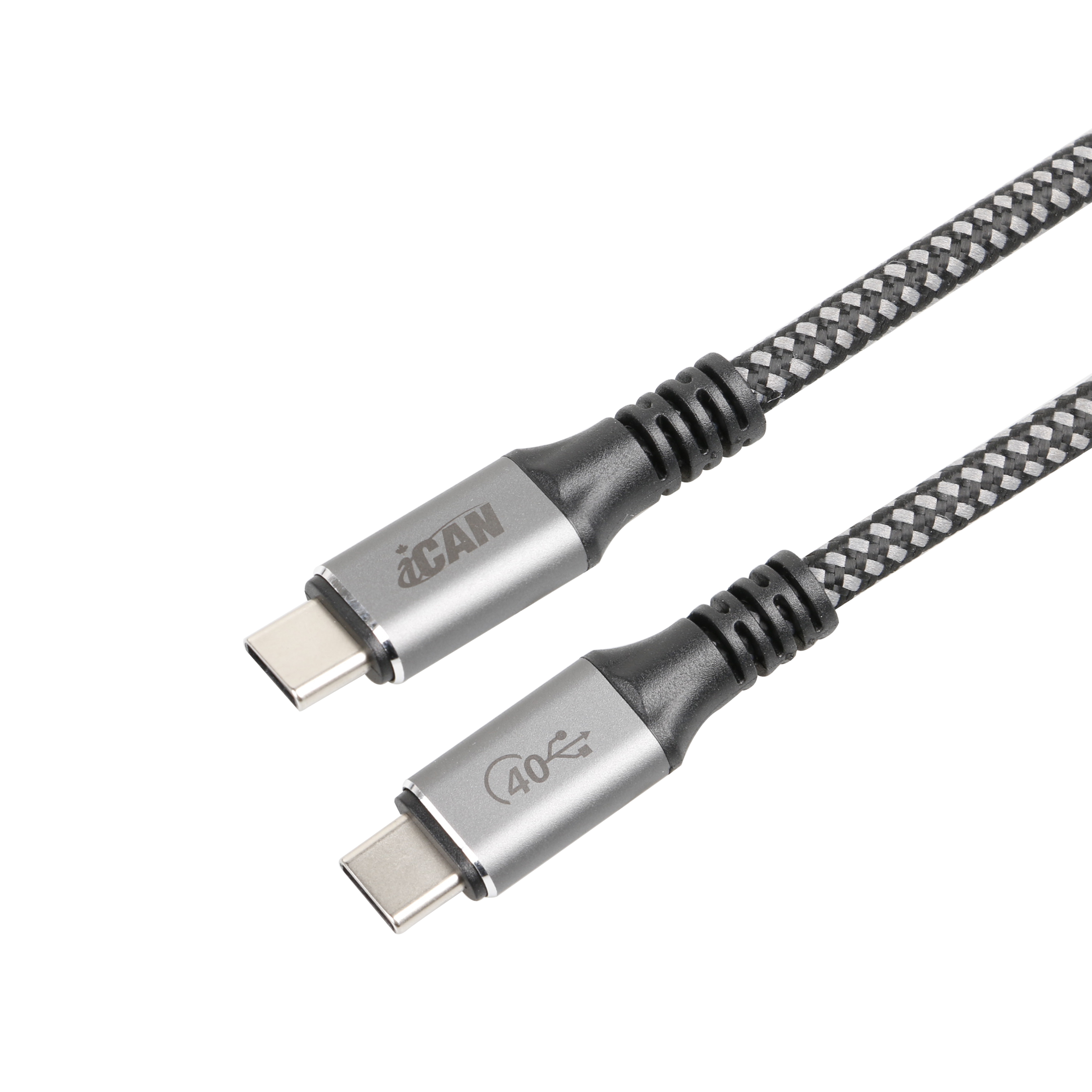 Câble iCAN USB4 Type-C Mâle vers Type-C Mâle, 100W, 4 pieds