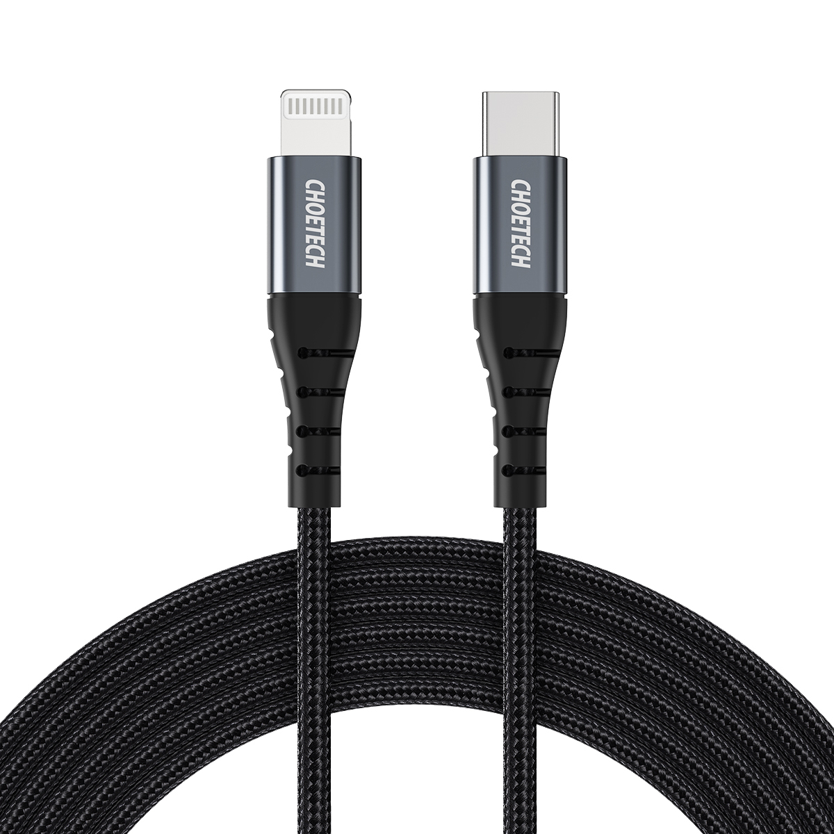 Choetech USB C To Lightning Cable [2m/6.6ft Apple MFi Certified] Premium Nylon Braided