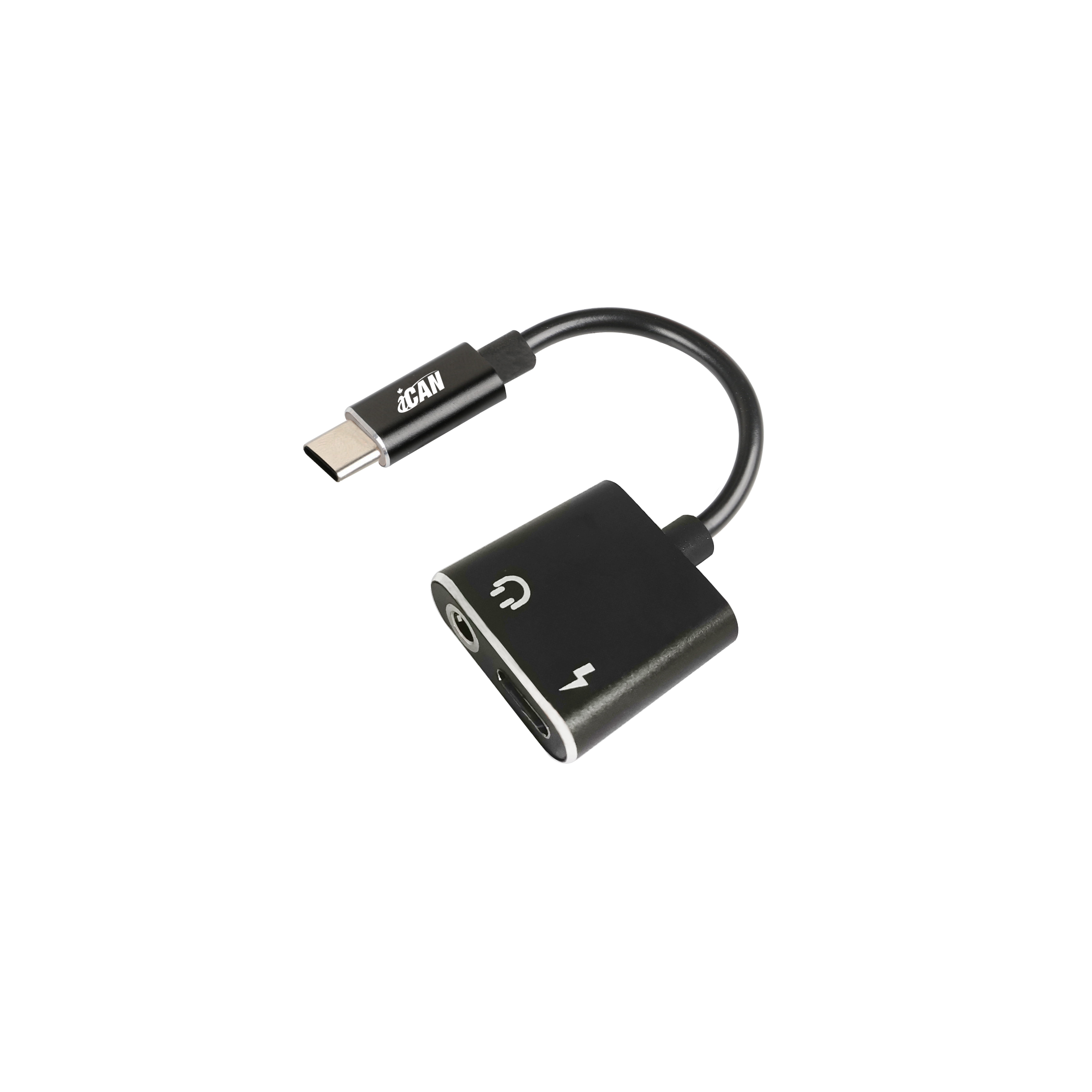 Adaptateur de charge iCAN de Type C vers 3,5 mm audio + Type C