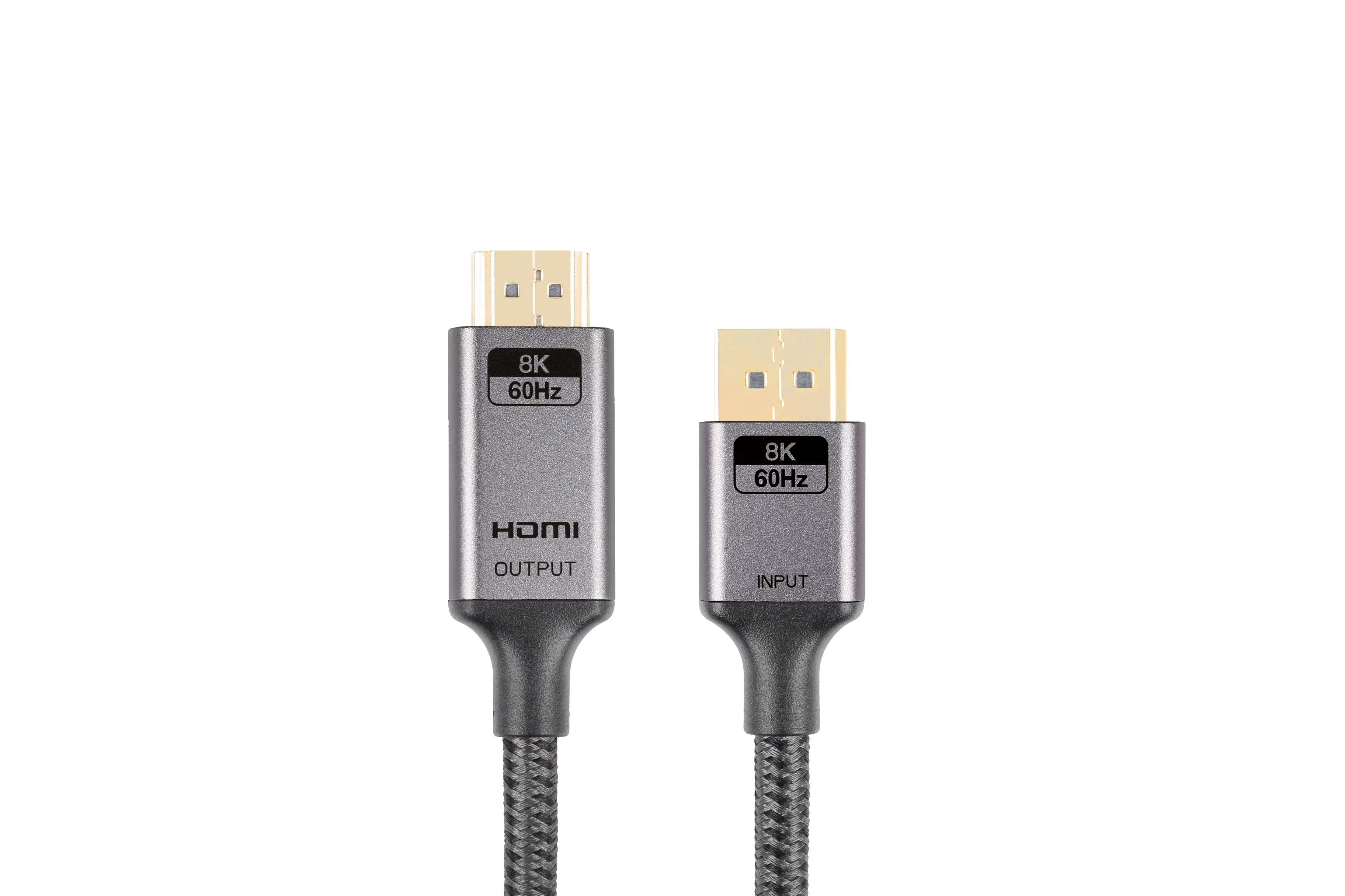 Câble iCAN DisplayPort vers HDMI, mâle vers mâle, 8K à 60 Hz, 6 pieds