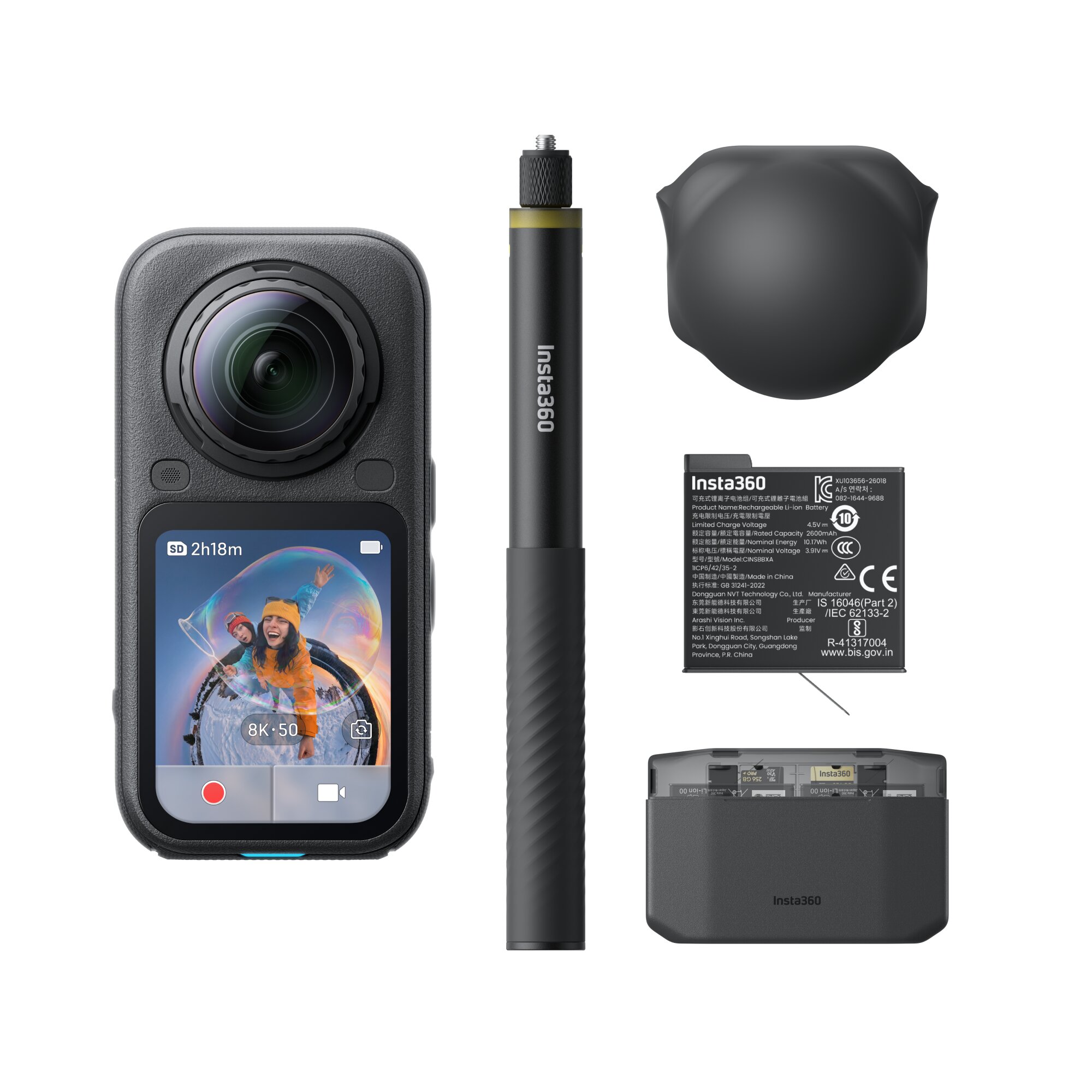 Insta360 X6 8K 360 Camera, Eseential Bundle, Black