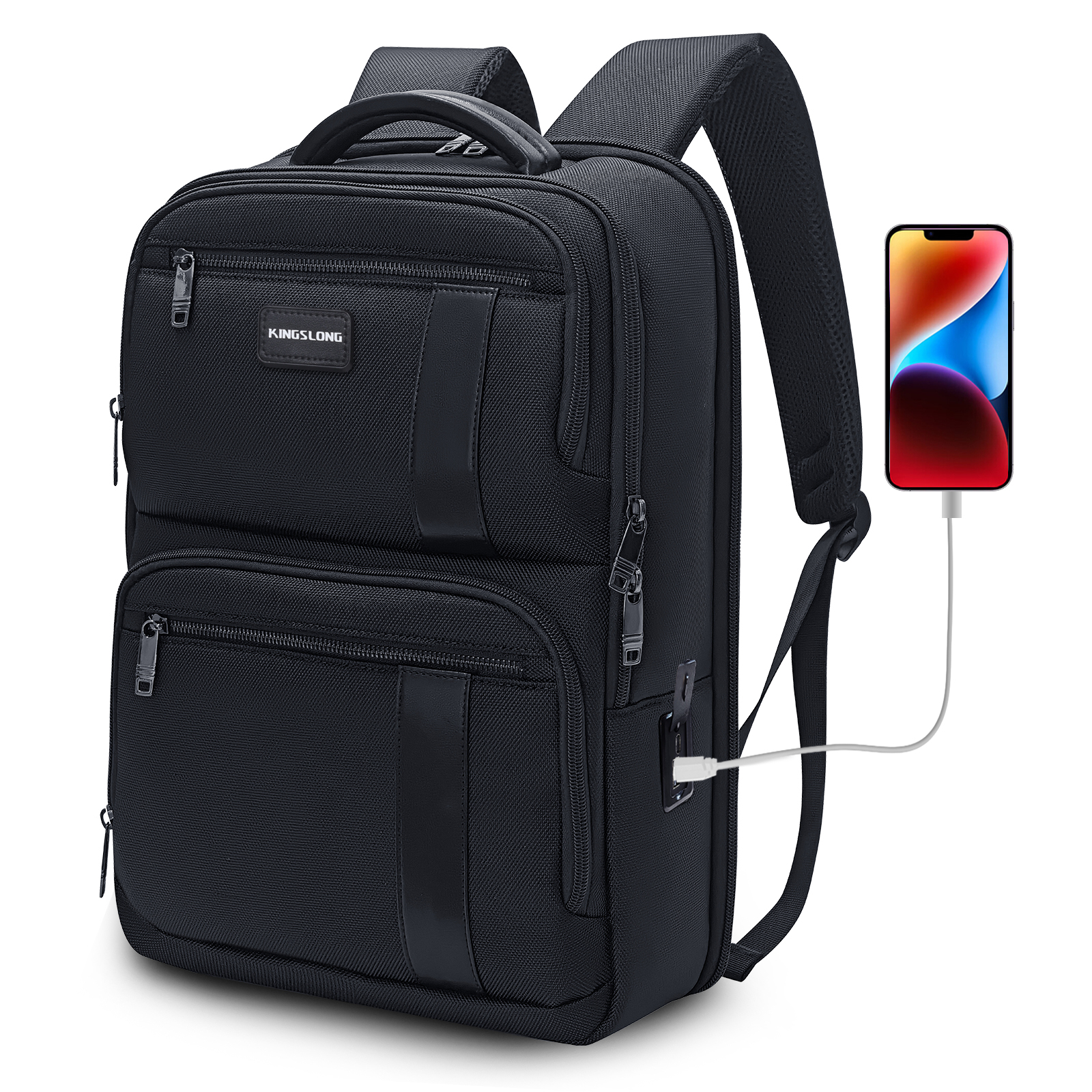 KINGSLONG 15.6" Waterproof Laptop Travel Backpack , Black