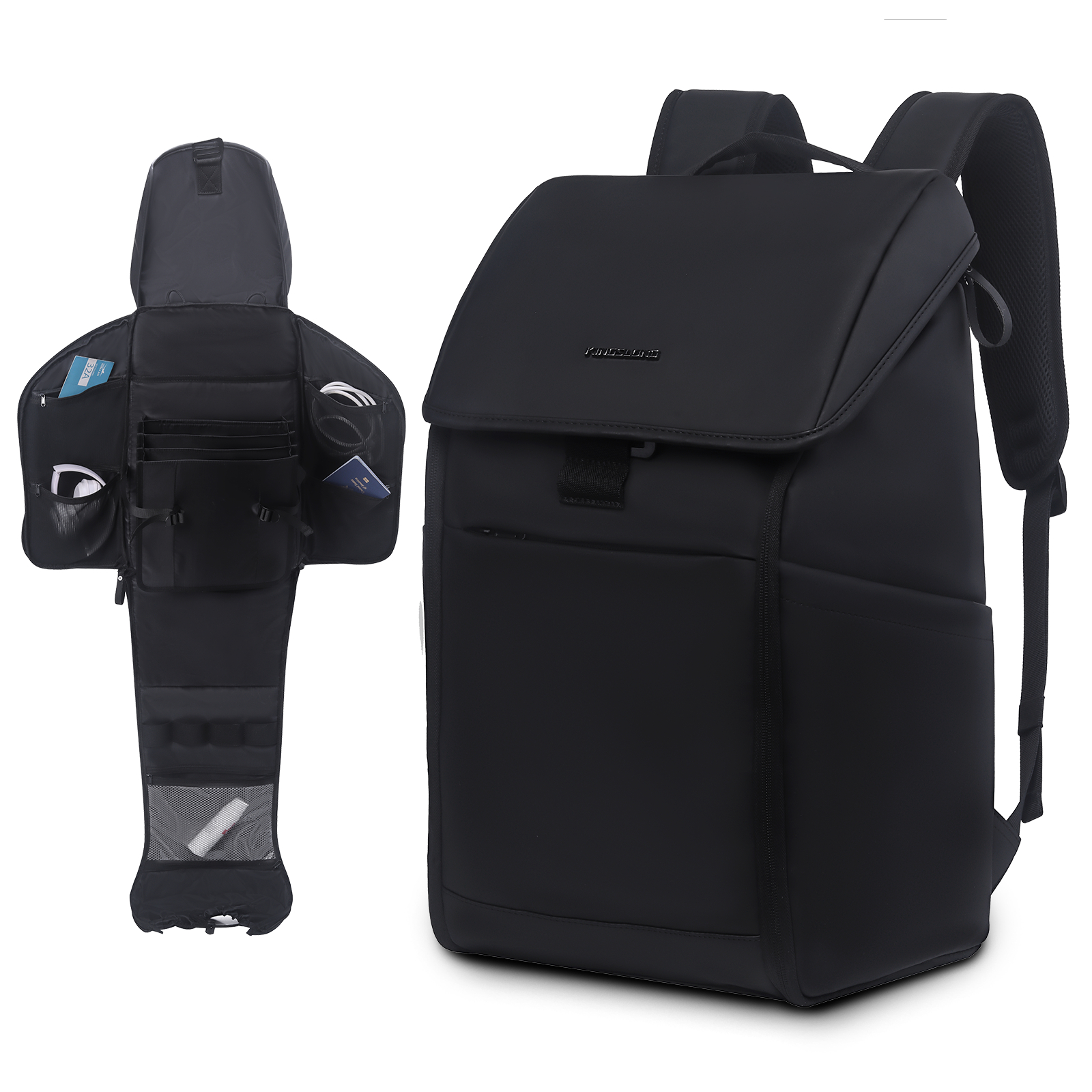 KINGSLONG 15.6"  Laptop Backpack with 360° ALL‑AROUND EXPANSION