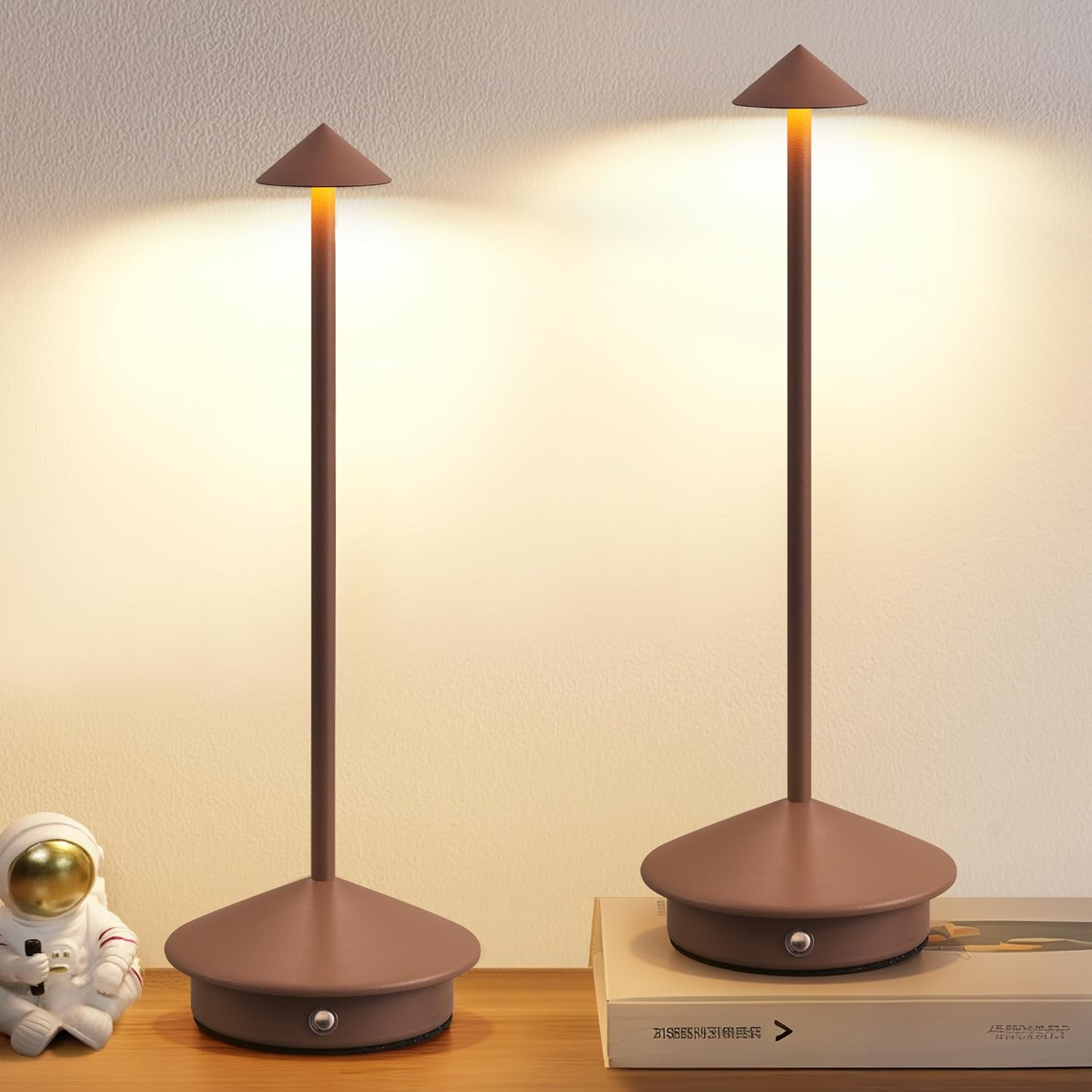 Lampe de table LED iCAN, marron.