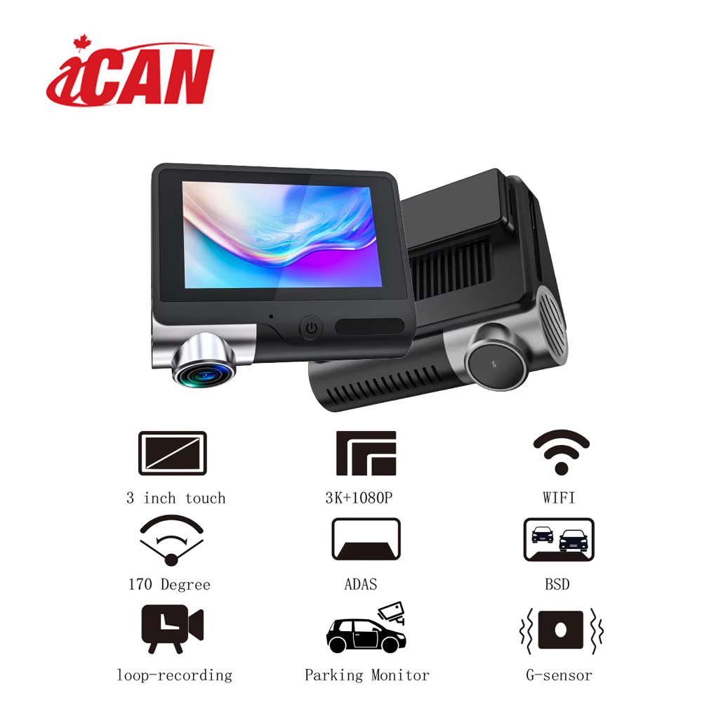 iCAN Front and Rear Camera, 3 Inch IPS Touch Screen