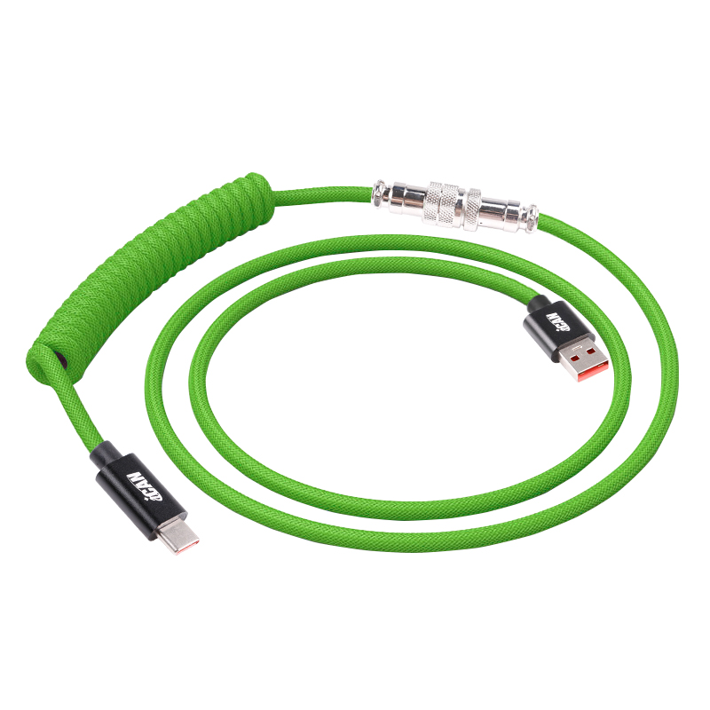 Câble clavier iCAN Type-A Mâle vers Type-C Mâle, Vert, 5 pieds