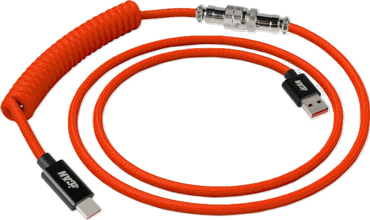 iCAN Type-A Male to Type-C Male Keyboard Cable, Orange, 5ft