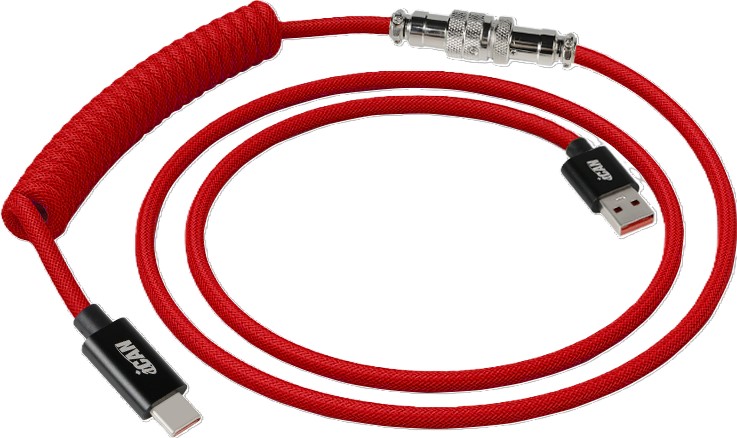 iCAN Type-A Male to Type-C Male Keyboard Cable, Red, 5ft