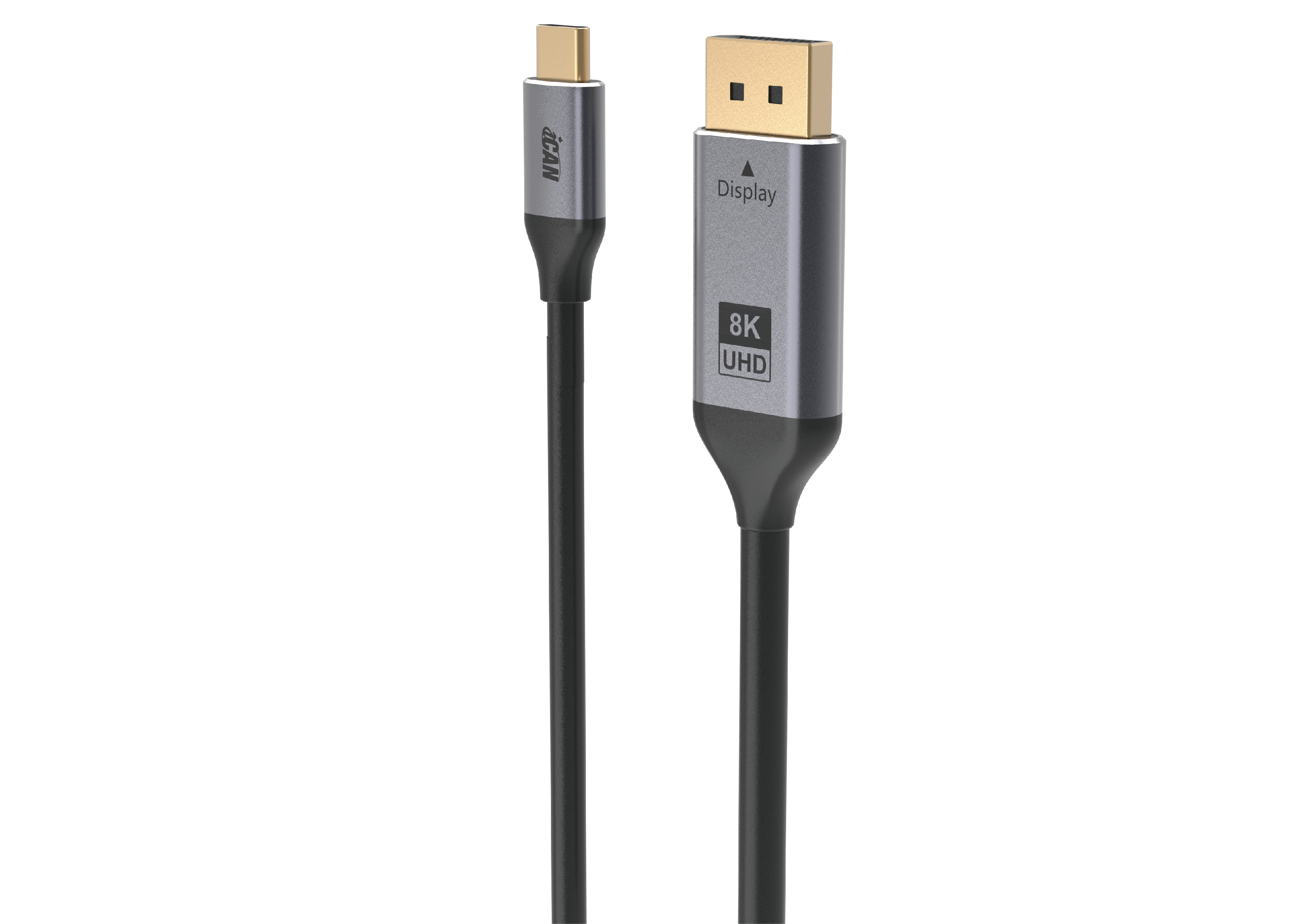 Câble iCAN USB Type C vers DisplayPort, 8K, mâle vers mâle, 6 pieds, noir