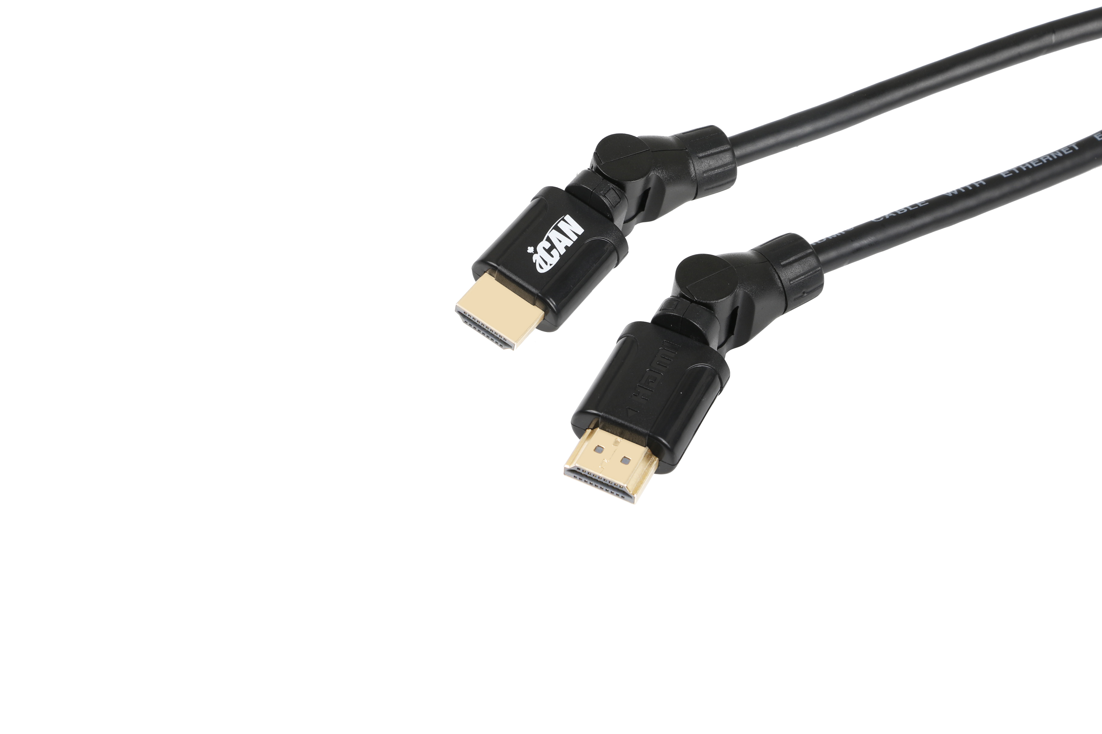 Câble HDMI iCAN 30AWG, connecteurs pivotants à 360°, 4K à 60 Hz, plaqué or M/M - 6 pieds