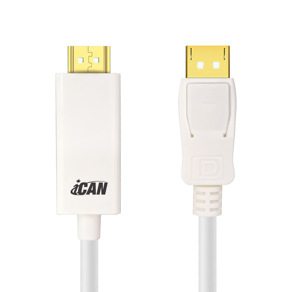 iCAN 32AWG 1080p DisplayPort to HDMI Cable, M/M, 6FT