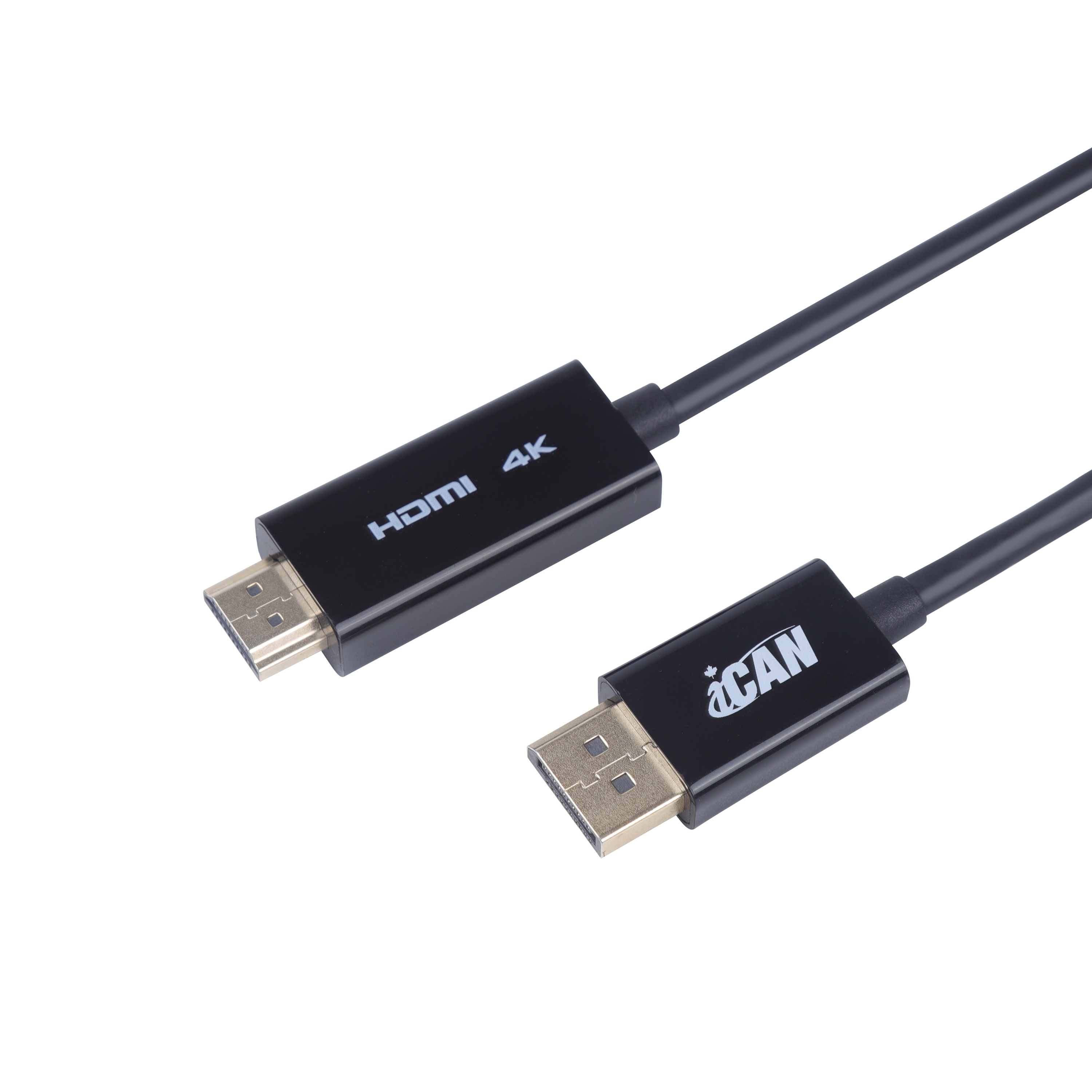 Câble iCAN DisplayPort vers HDMI, 4K à 60 Hz, M/M, plaqué or, 1,8 m