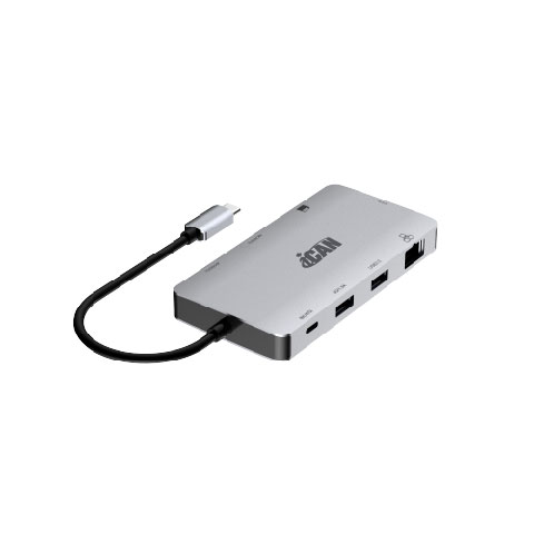 iCAN 9-in-1 Triple Display Docking Station with 8K Type-C Video Out