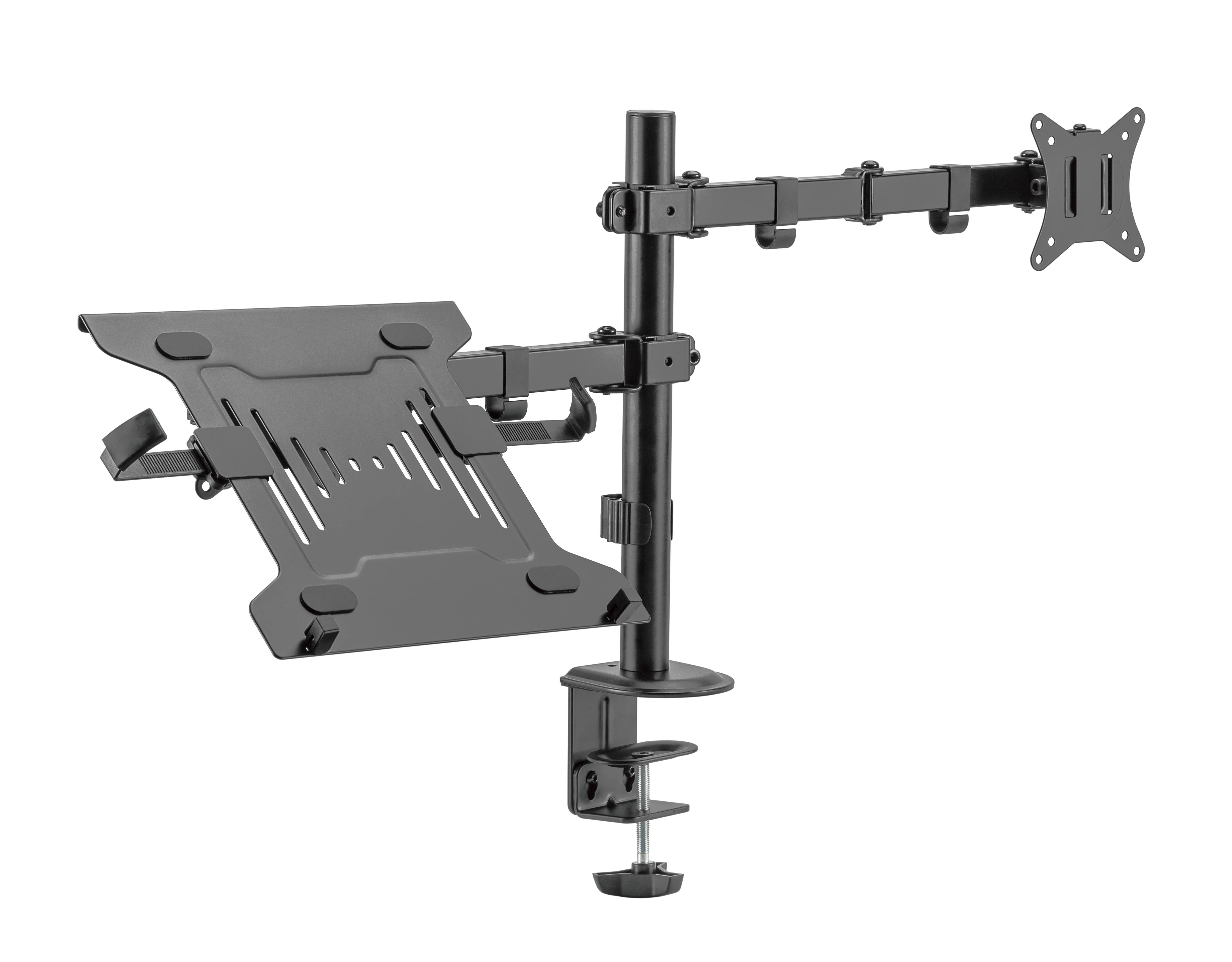 Brateck 2-in-1 Adjustable Dual Arm Monitor and Laptop Mount