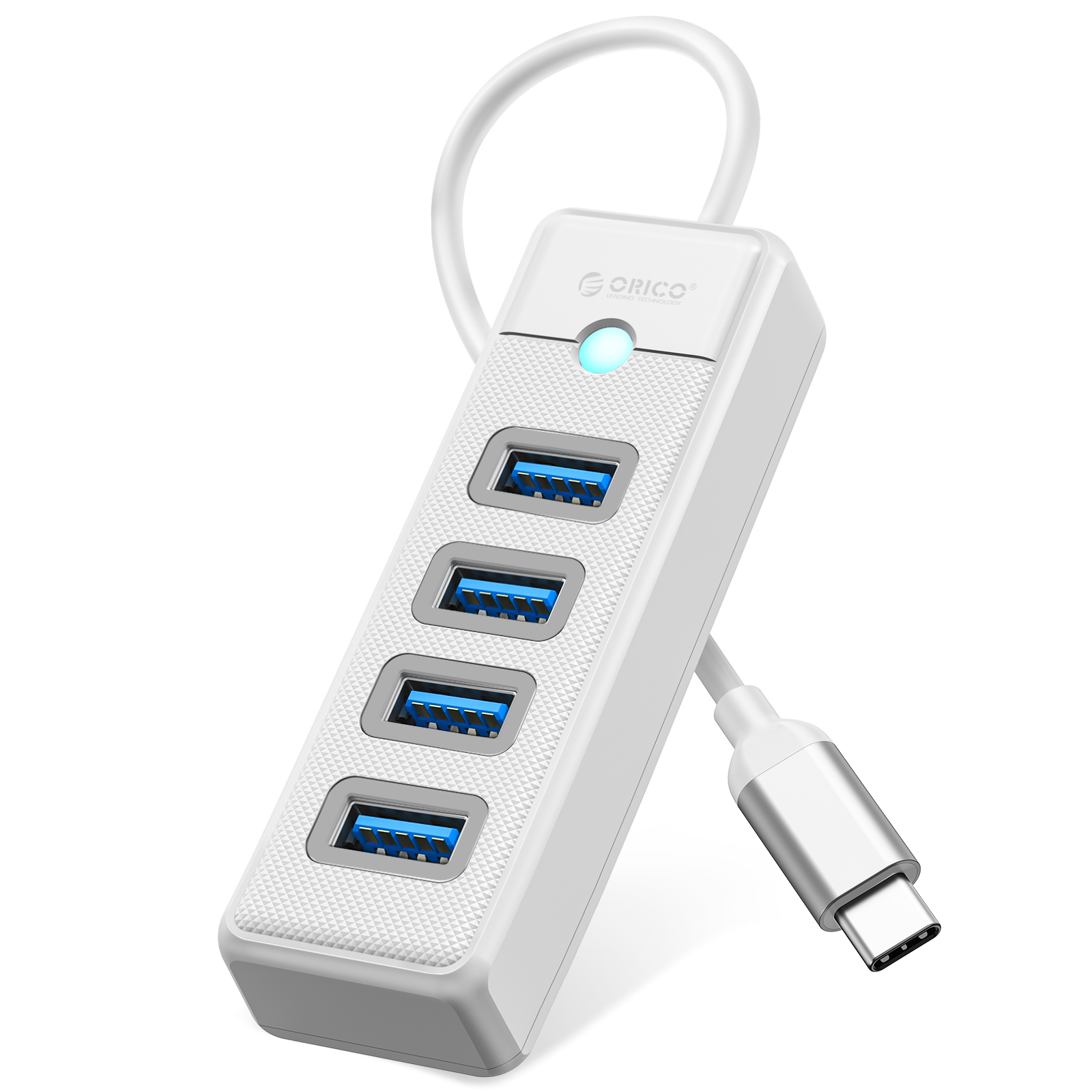 Orico Hub USB 3.0 à 4 ports avec câble de 1,64 pi, entrée USB-C
