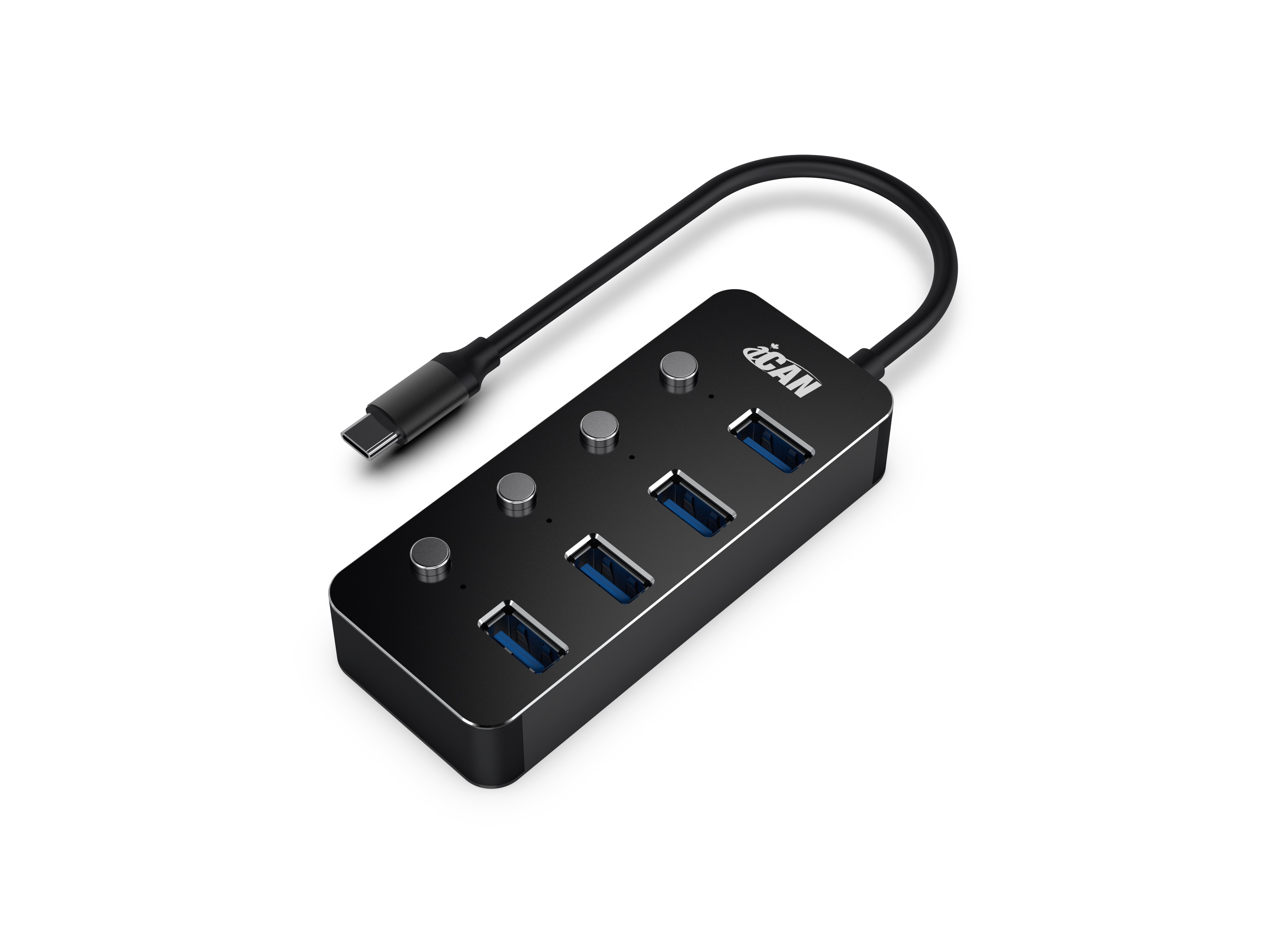 iCAN Concentrateur USB 3.0 4 ports, Interrupteurs d'alimentation