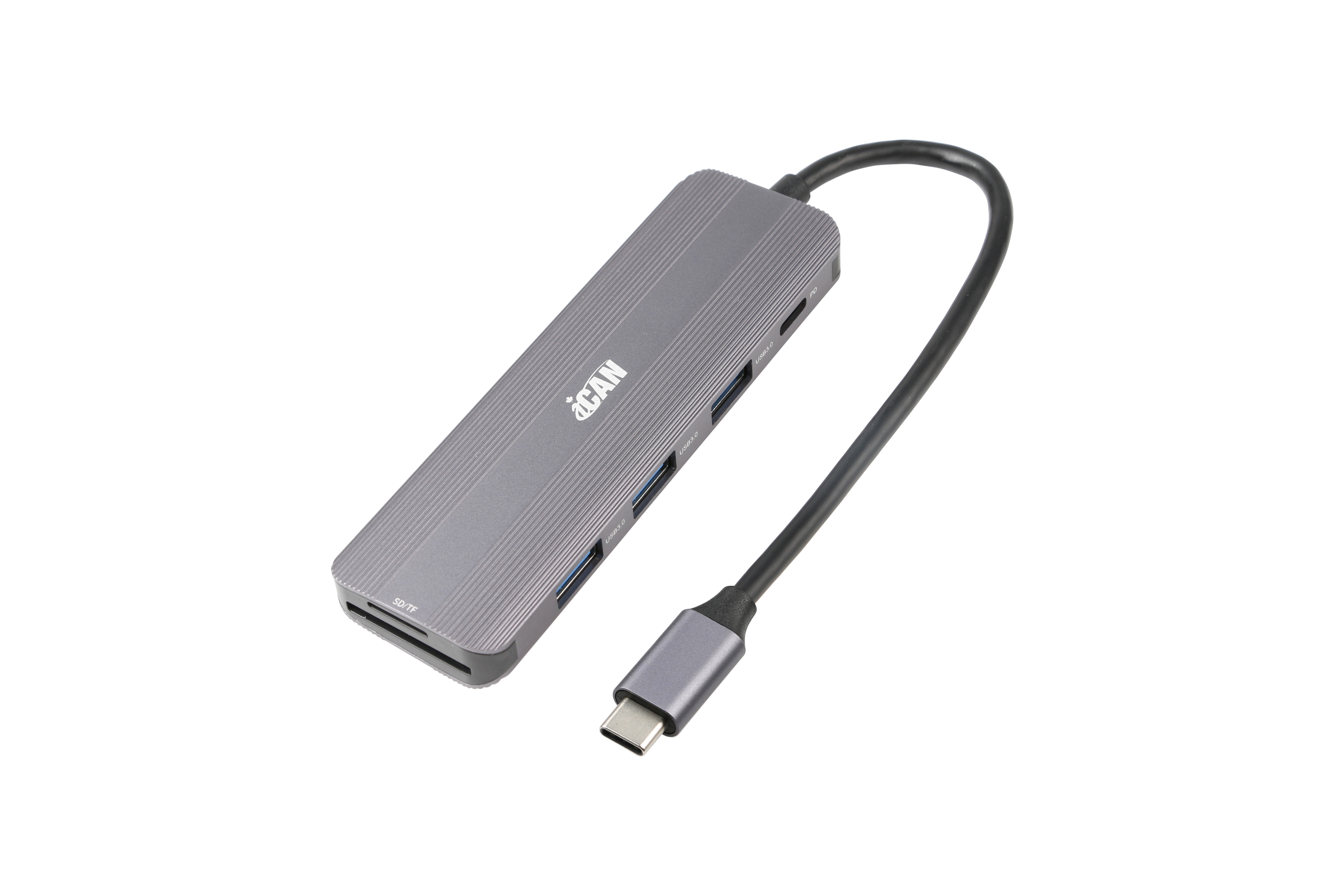 iCAN 6-in-1 USB-C Hub with SD/TF Card Readers and PD 100W(Open Box)