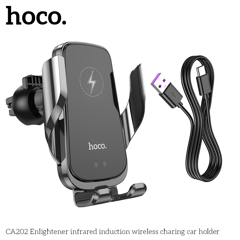HOCO 15W Wireless Charging Car Holder with Auto-Sensing(Open Box)
