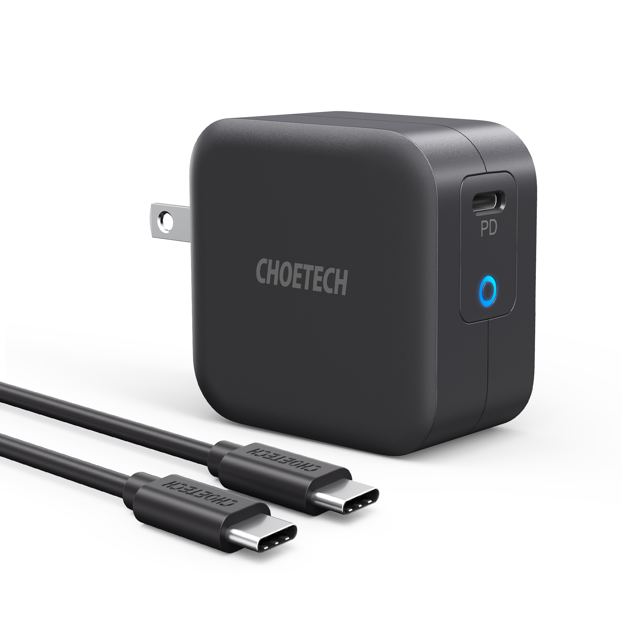 Choetech Chargeur USB-C GaN PD 61 W avec câble USB-C de 150 cm