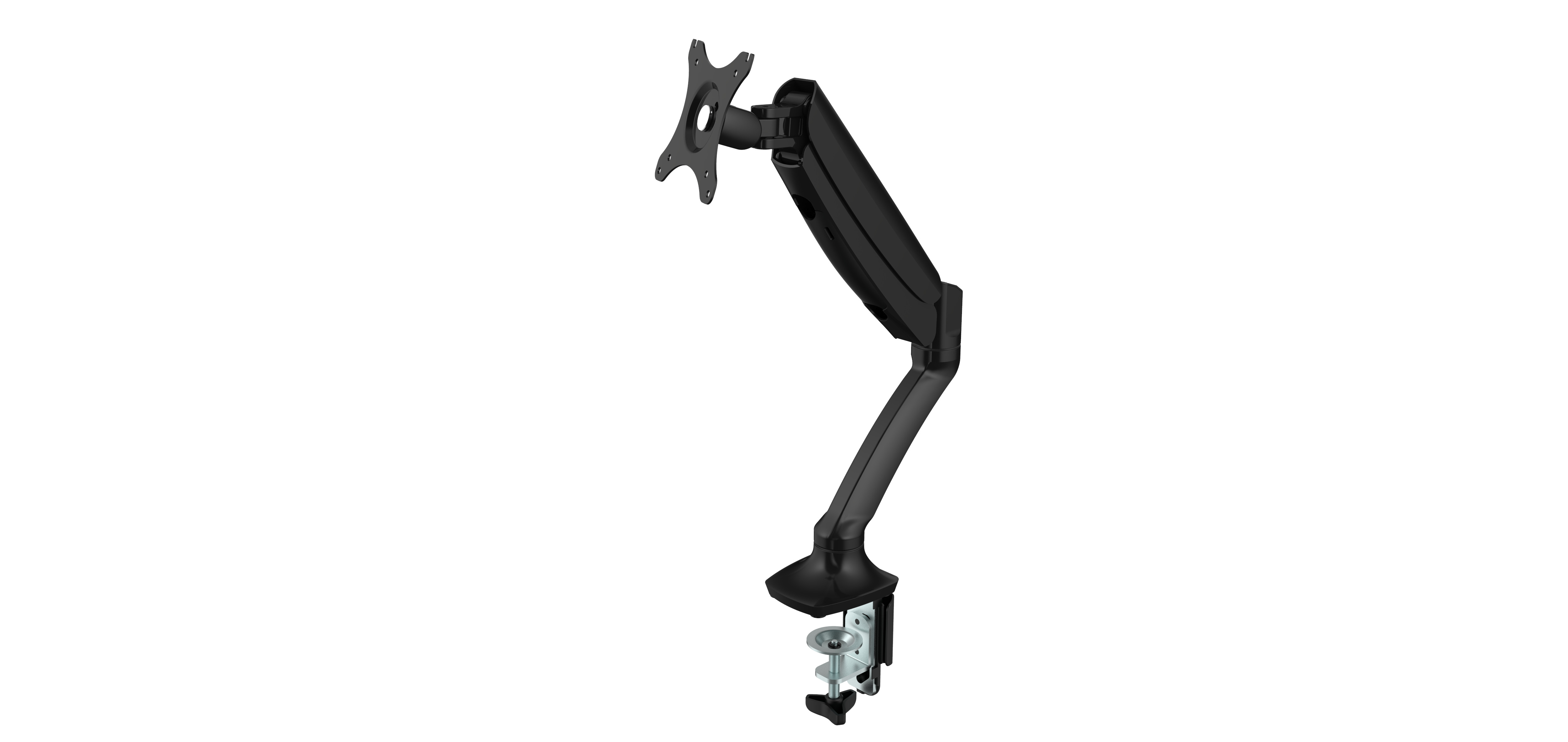 iCAN 10"-27" Single Screen Desktop Mount | 360 Degree Swivel | Black(Open Box)